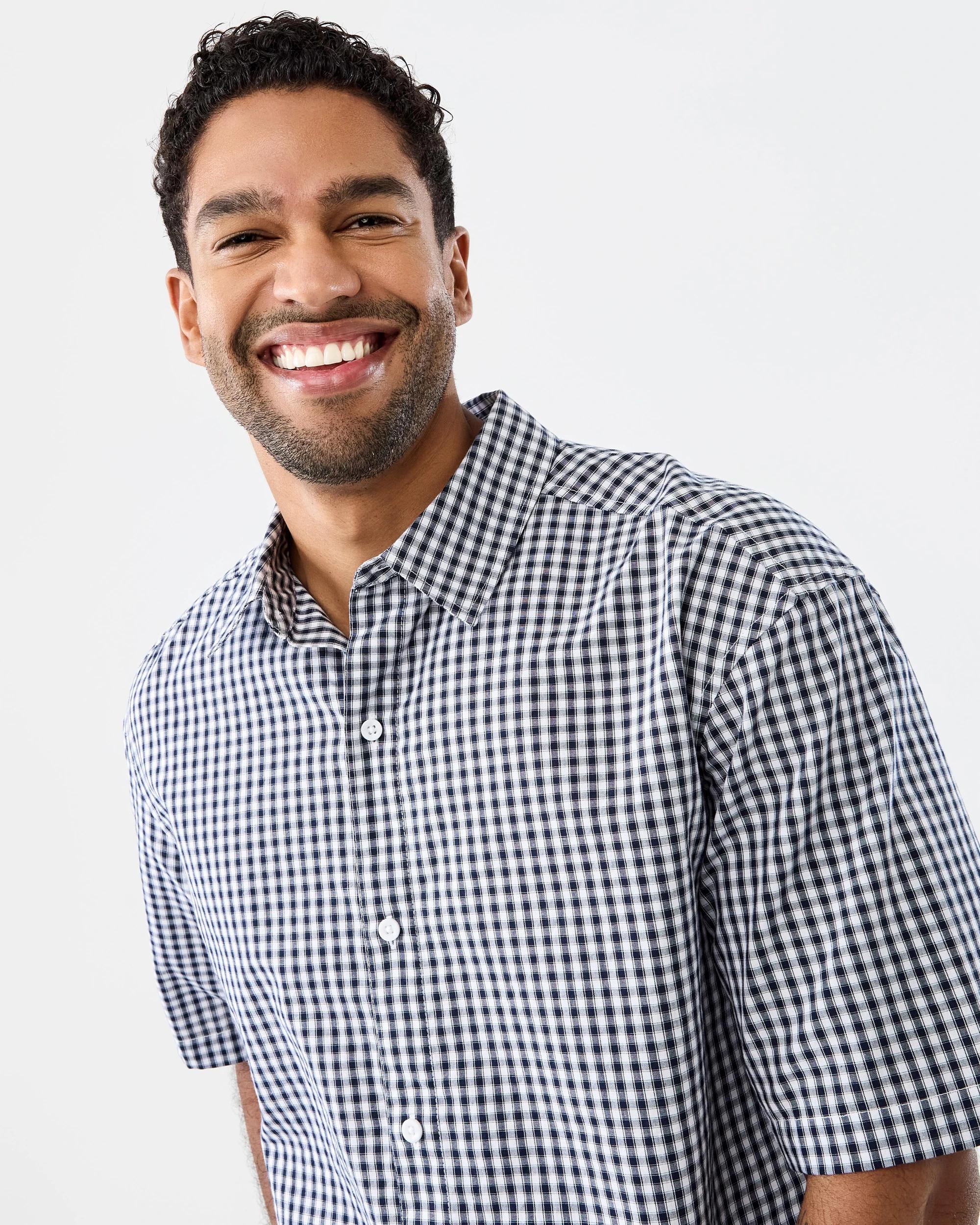 4 Short Sleeve Boxy Check Shirt Blk Ginghm, 4 of 8