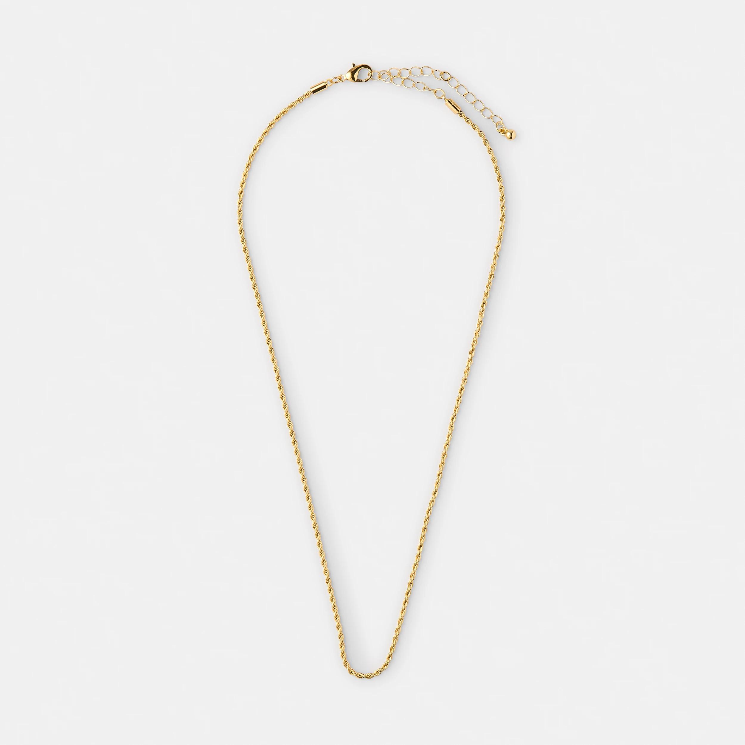 1 18K Gold Plated Twist Chain Necklace Gold, 1 of 4