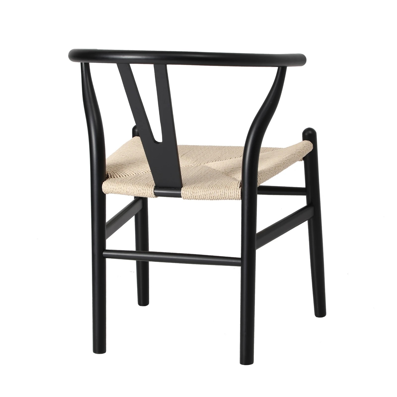 7 Oikiture Dining Chair Wooden Hans Wegner Chair Wishbone Cafe Lounge Seat
 - Black, 7 of 10