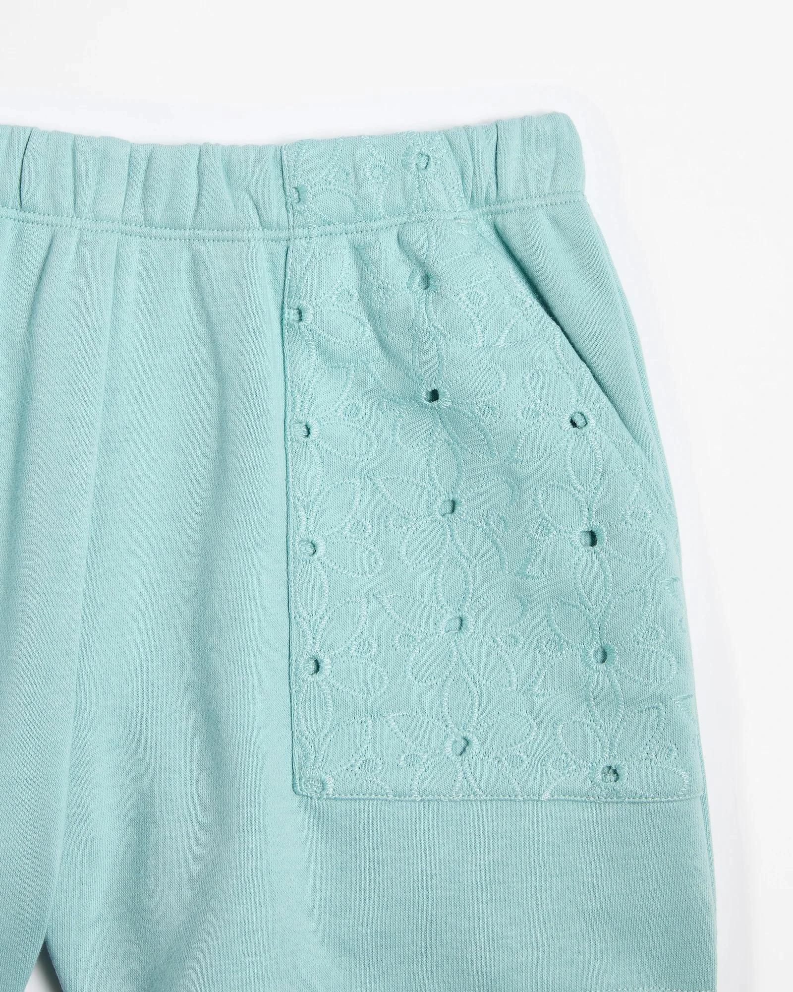 2 Target Australian Cotton Blend Fleece Crochet Pocket Shorts TEAL, 2 of 3