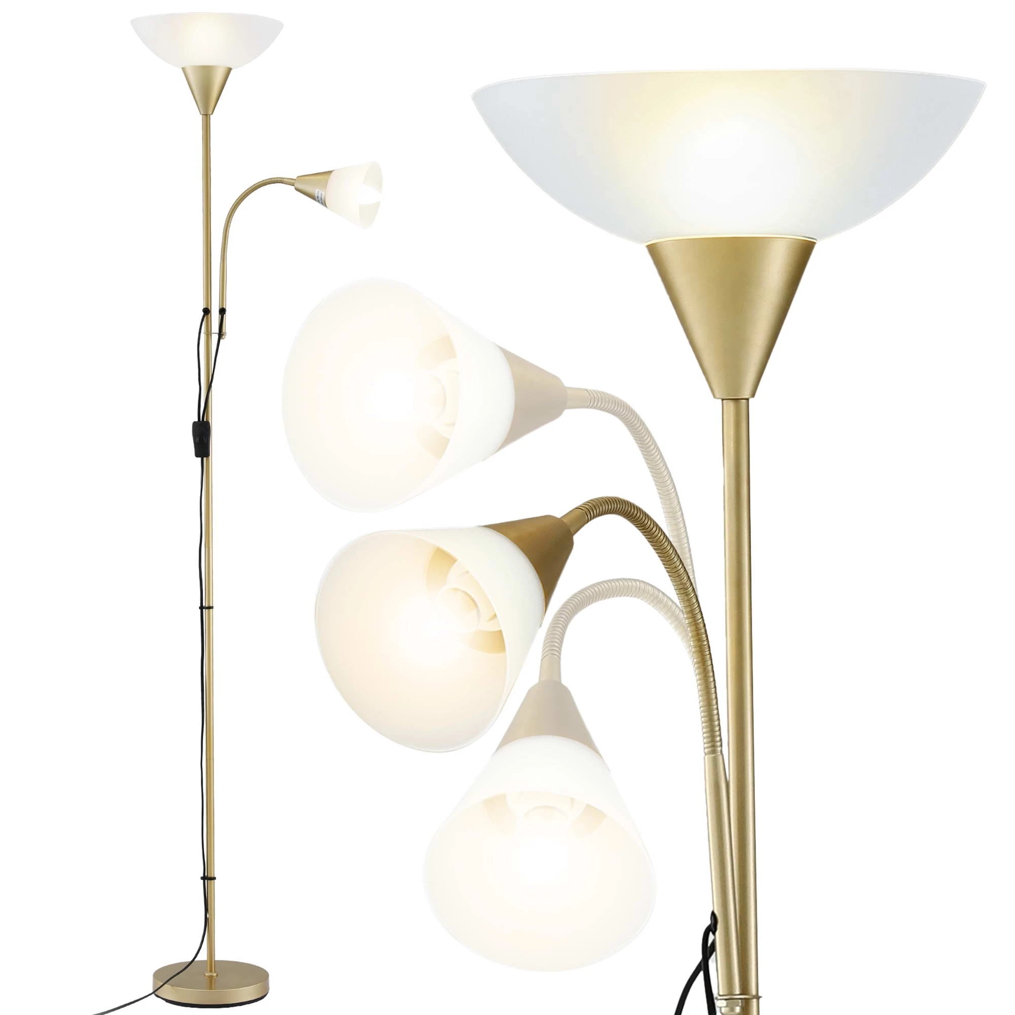 1 Artiss Gold Floor Lamp with Reading Light Mother and Child Standing Lamp Home Living Room Office - Gold, 1 of 8