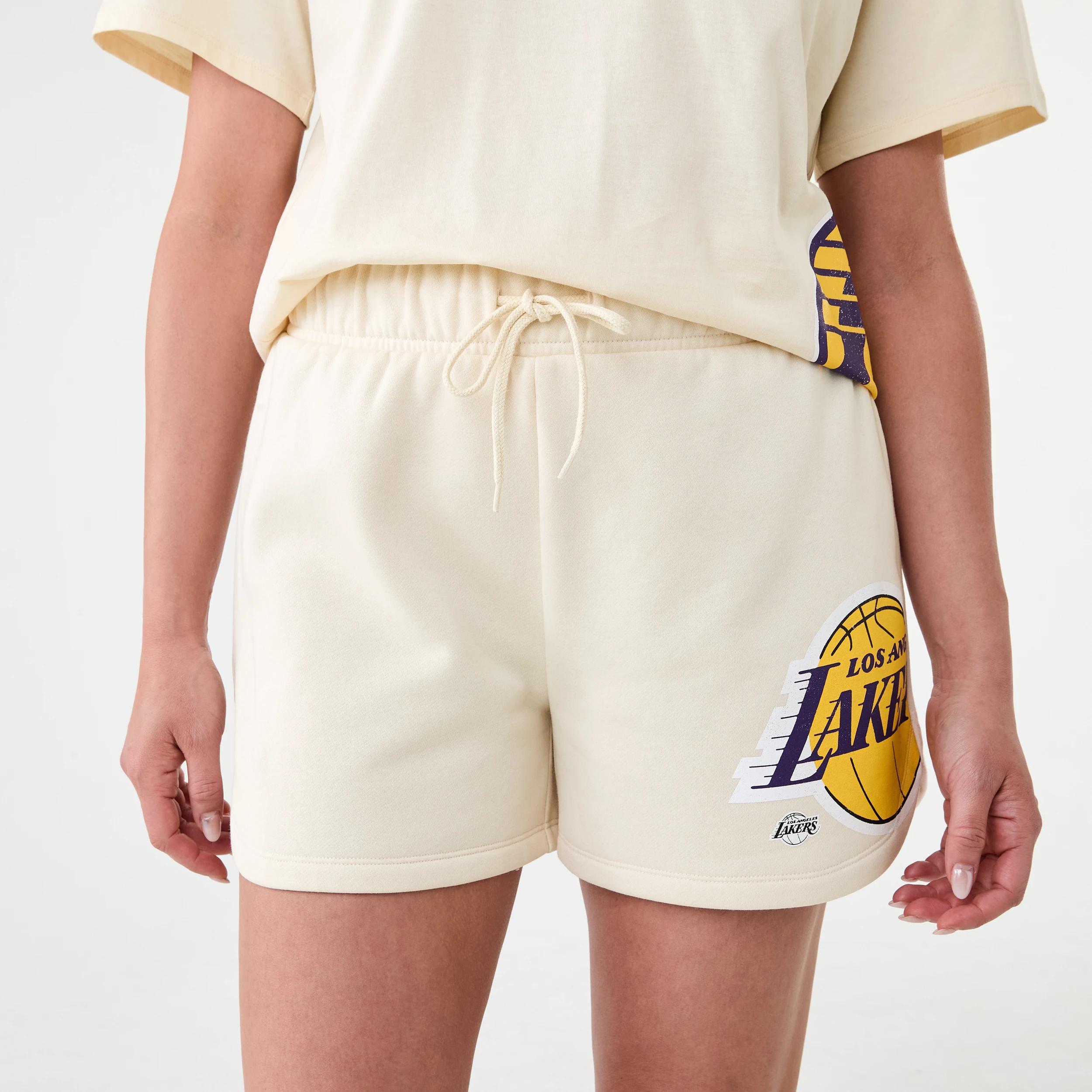 1 Official NBA Lounge Shorts BEIGE LAKERS, 1 of 8