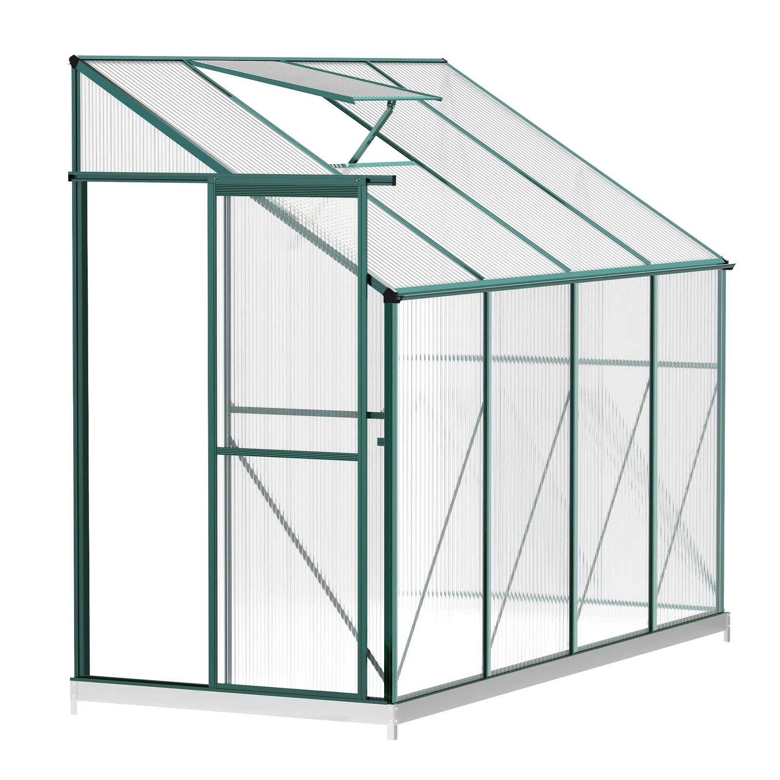 1 Alfordson Greenhouse Aluminium Polycarbonate Garden Storage Shed 1.27x2.52x2.13M - White, 1 of 7