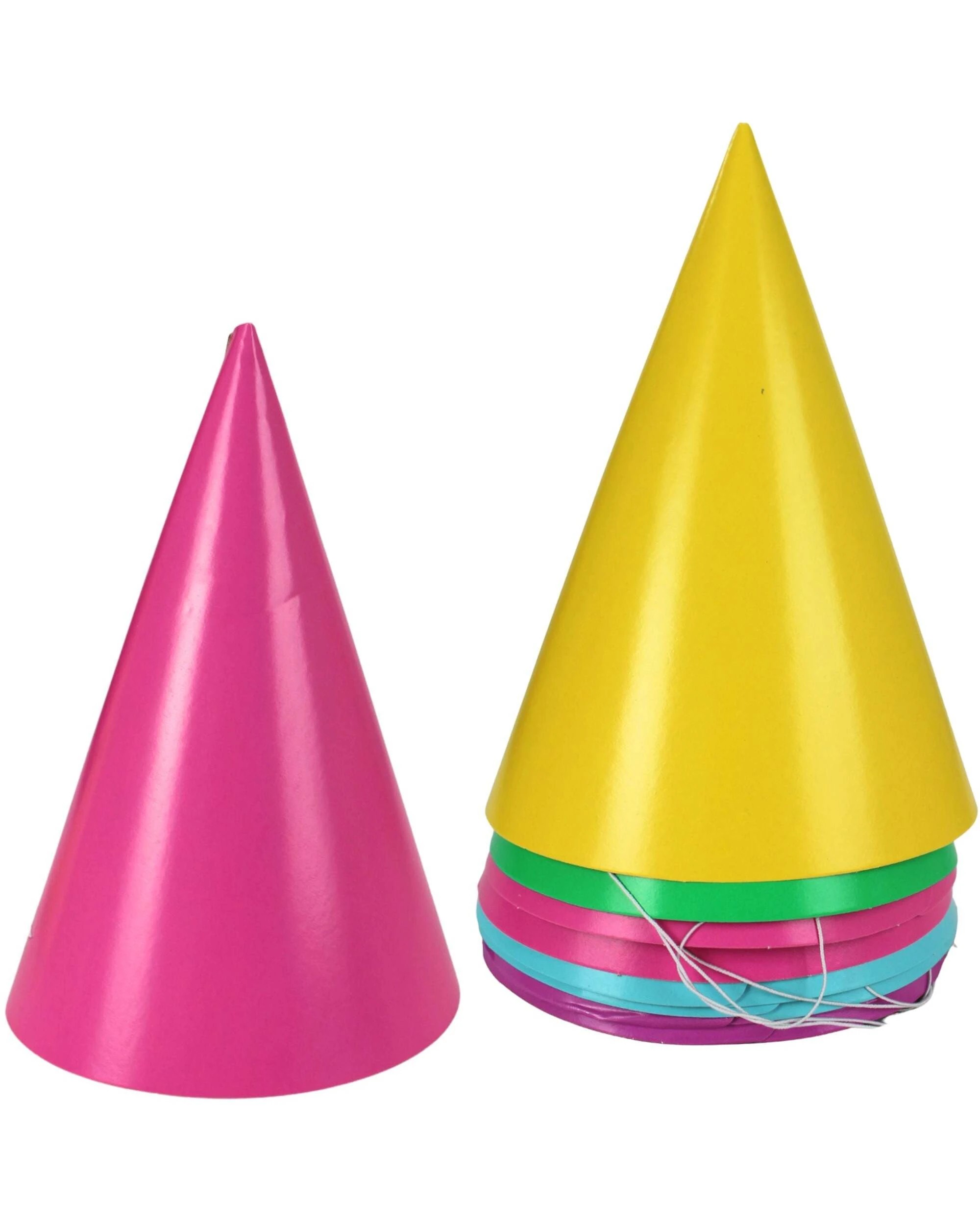 1 Artwrap Bright Coloured Party Hats Pack of 8 - One Size - Multi, 1 of 3