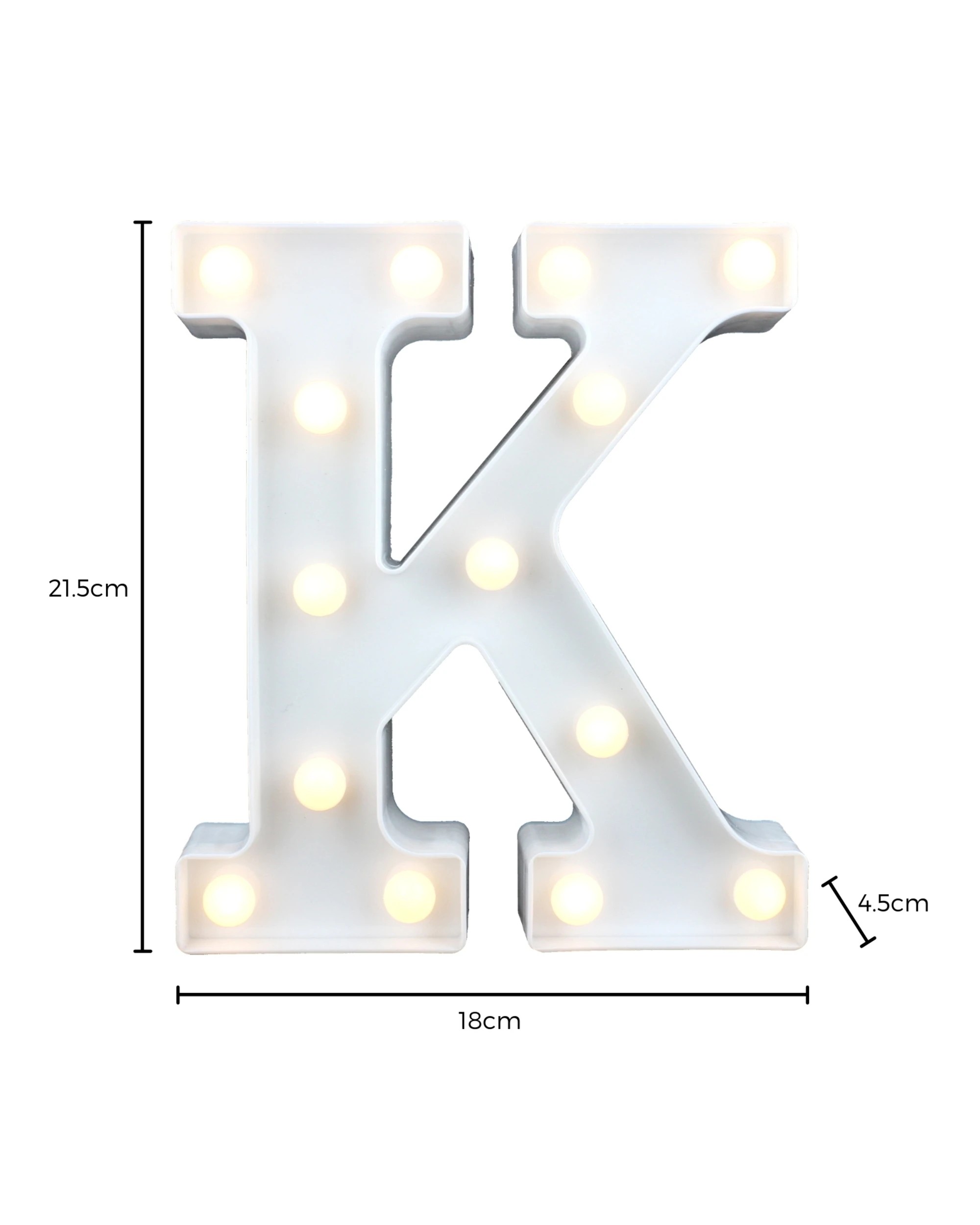 3 Partyrama LED Light Up Letter K White, 3 of 3