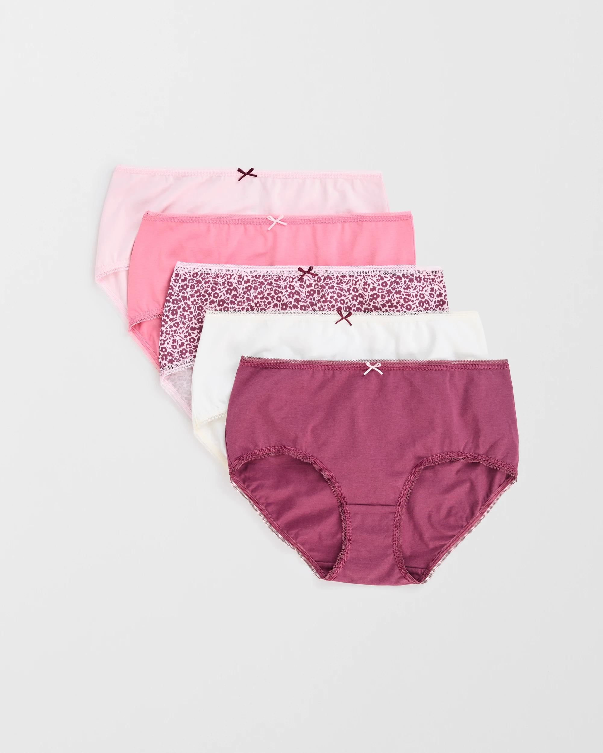 1 Target Woman Australian Cotton 5 Pack Midi Briefs PINK, 1 of 5