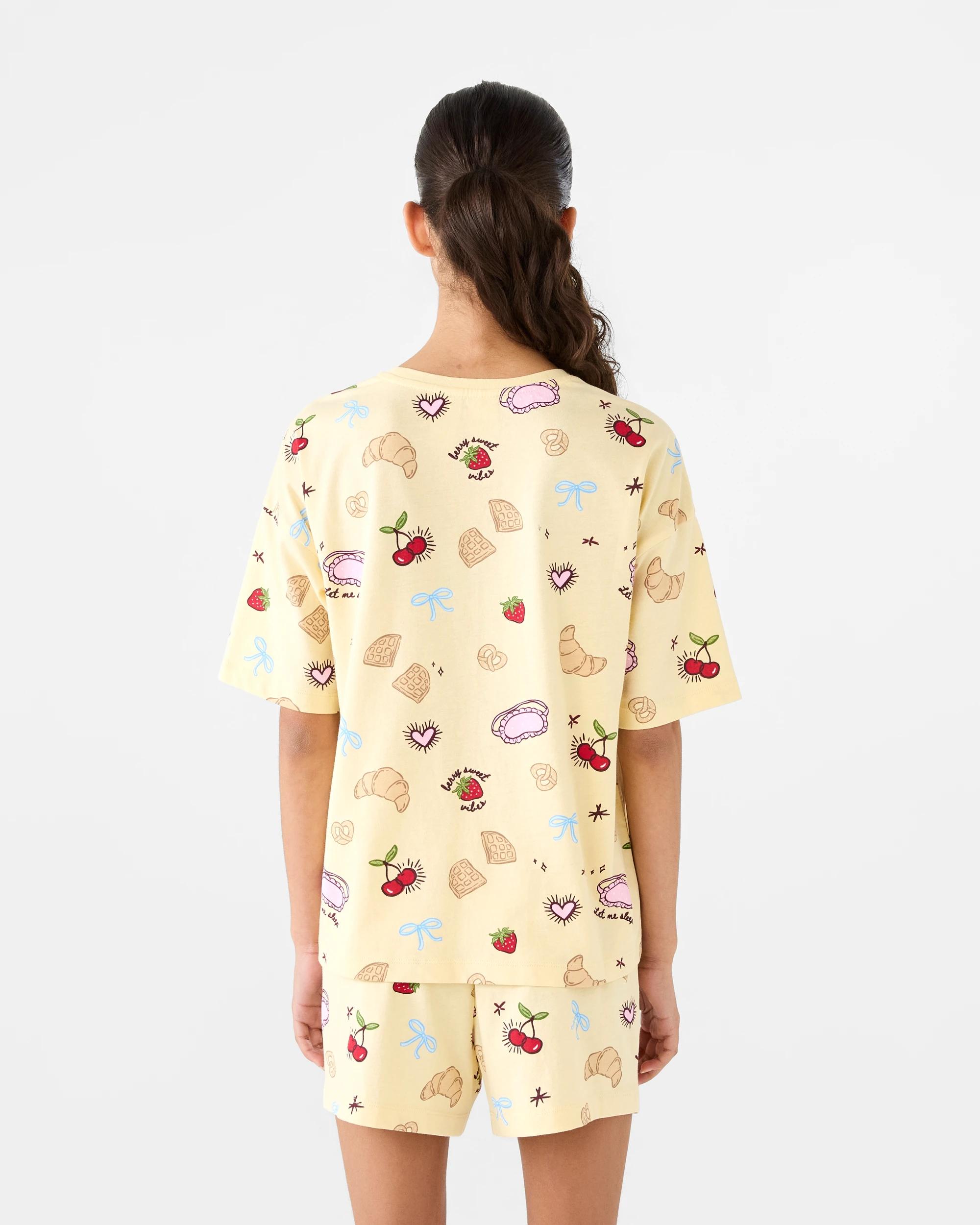 2 Short Sleeve Jersey Pyjama Set Ylw Brunch, 2 of 8