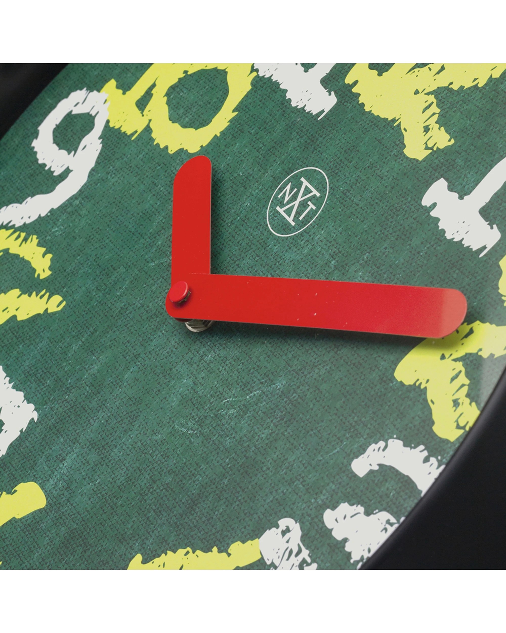 4 NexTime 30cm Wall Clock - Large Numbers Chalkboard Design - Green, 4 of 5