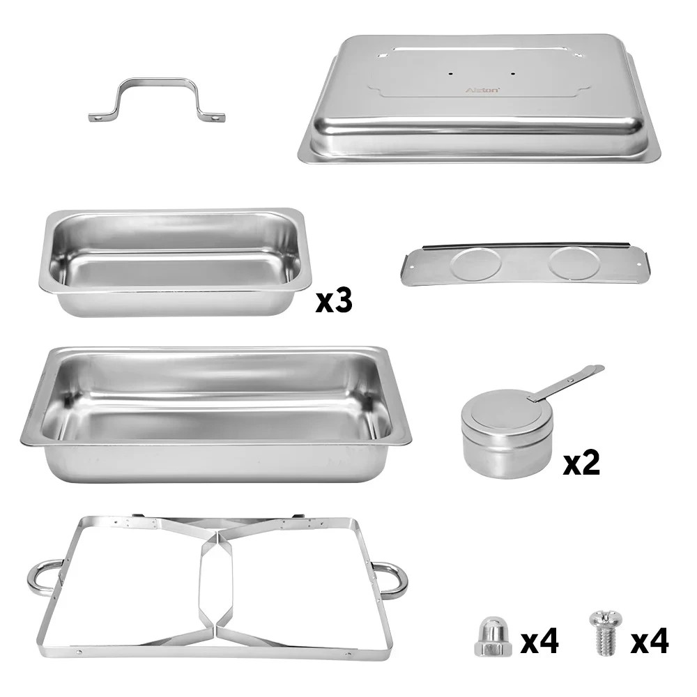 3 Alston 3Lx3 Chafing Dish 410 Stainless Steel Buffet Warmer Catering Food Set - Silver, 3 of 3