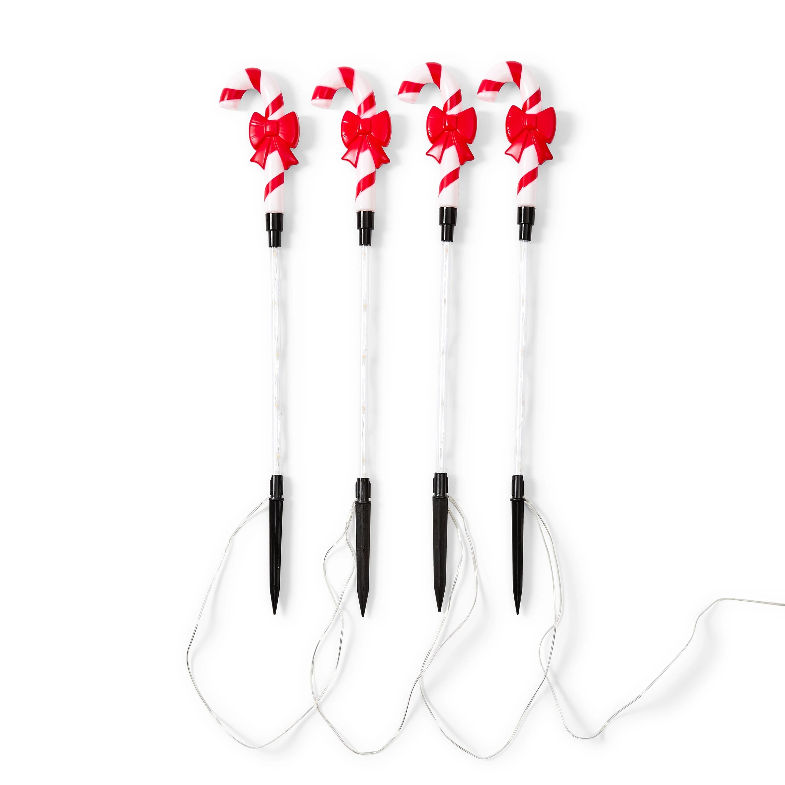 4 4 Pack Solar LED Light-Up Multifunction Candy Cane Stakes, 4 of 8