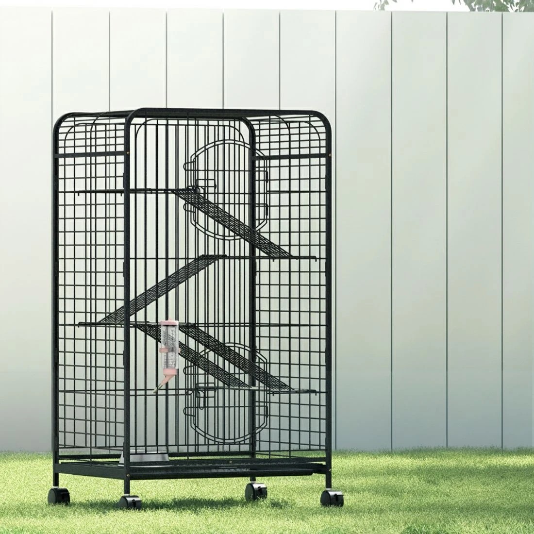 4 i.Pet Rabbit Cage Indoor Hutch Guinea Pig Bird Ferret Cat Hamster 110cm 4 Level - Black, 4 of 6