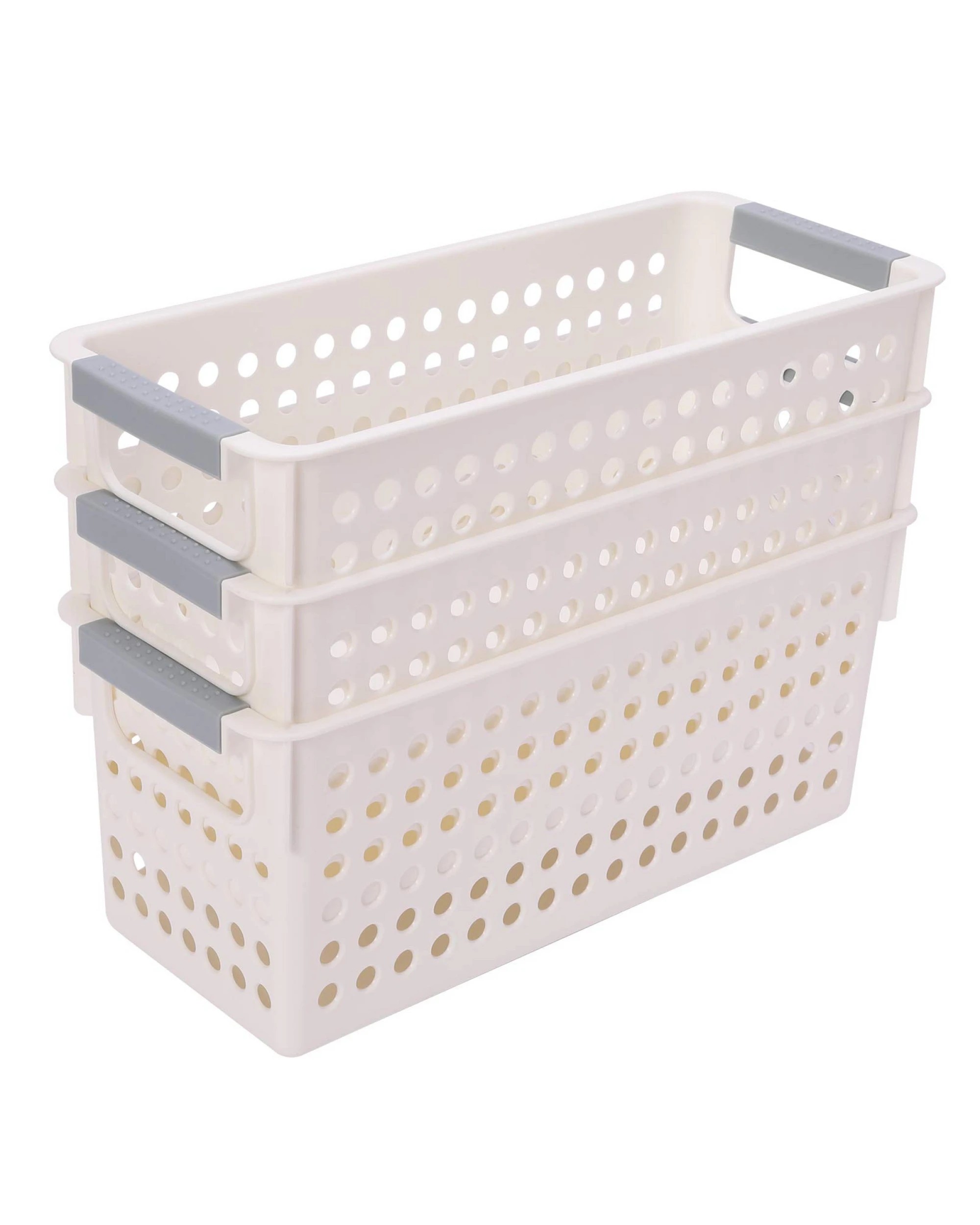 3 BR Home Plastic Storage Baskets with Grip Handles - 16 Pack, 3 of 7
