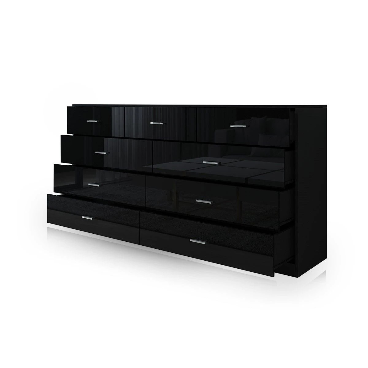4 Ausway 9 Drawer Cabinet Sideboard Bathroom Storage High Gloss, 4 of 7