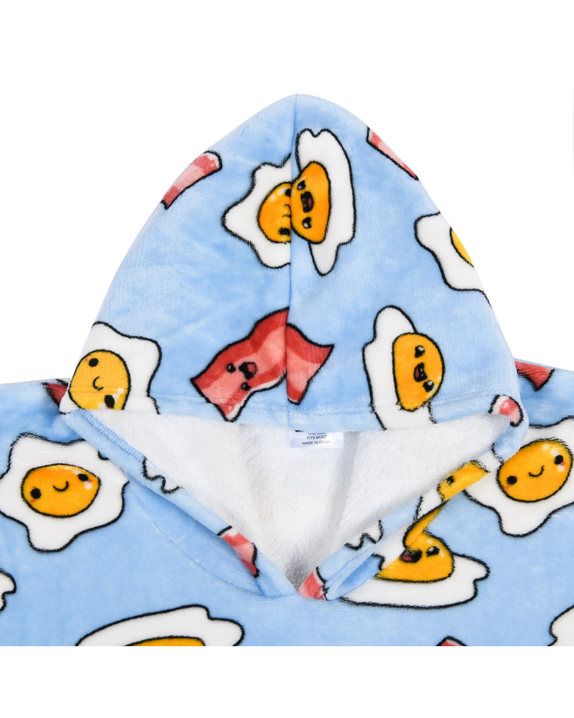 4 UGGO WEAR Giant Hoodie Wakey Wakey Adult - ONE SIZE - Blue, 4 of 5