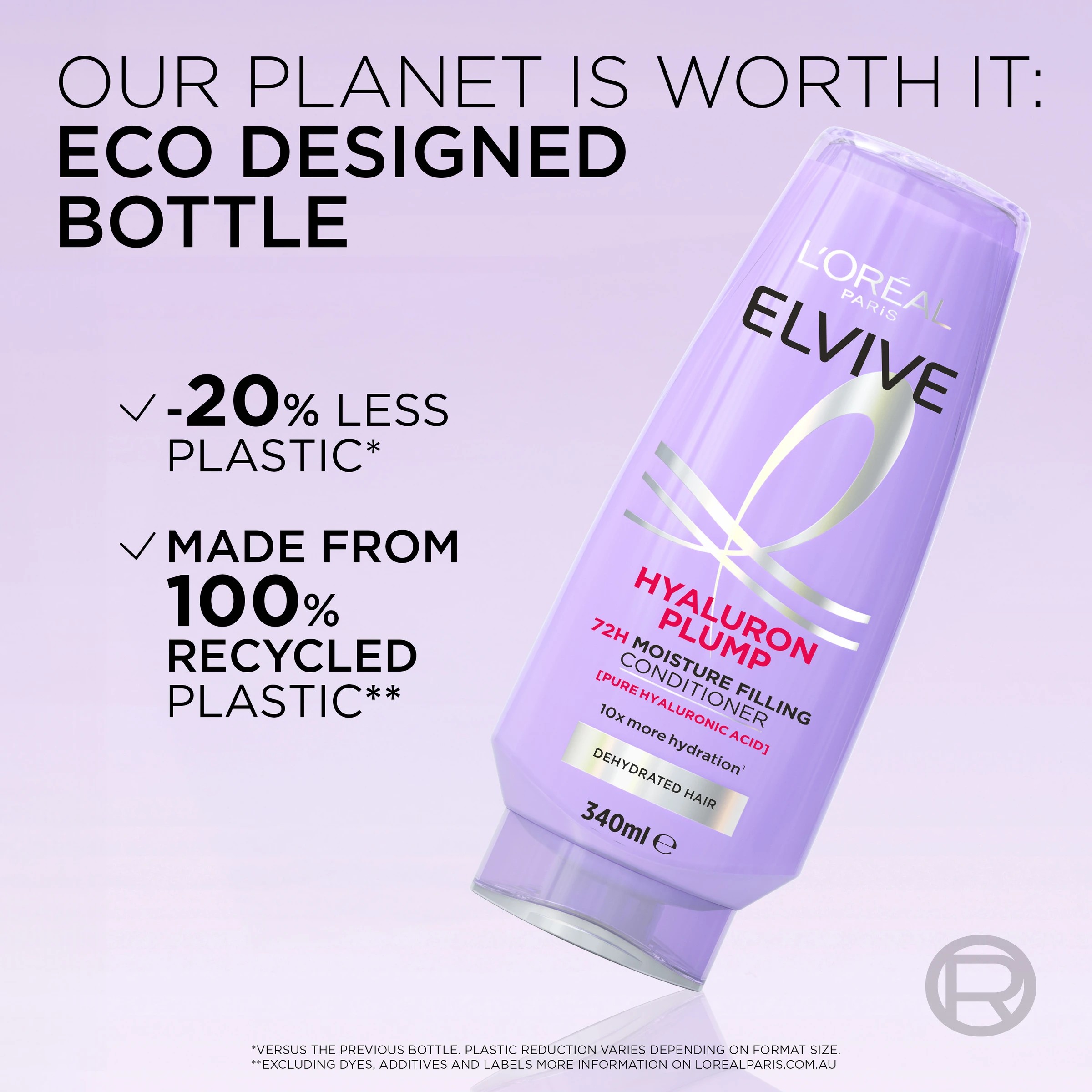 4 L'Oreal Paris Elvive Hyaluron Plump 72H Moisture Filling Conditioner 340ml - Pure Hyaluronic Acid, 4 of 6