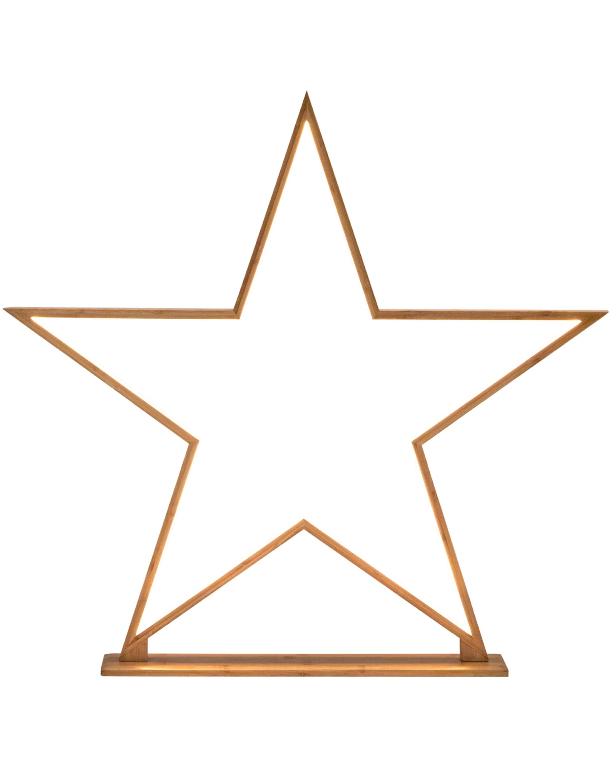 2 BR Home Bamboo Star Table Lamp with LED Strip Lighting - Modern Minimalist Decor, 2 of 3