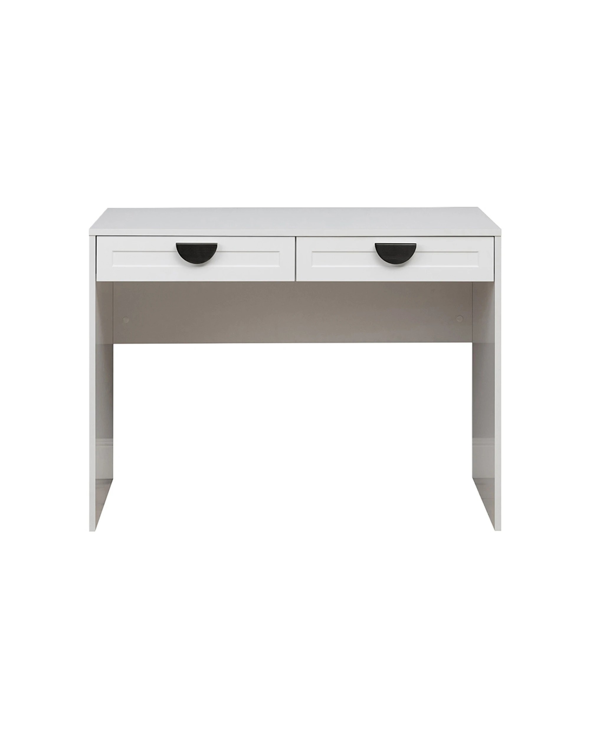 1 European Cabinetry Odessa Hamptons Front Furniture Desk Half Moon Handle - White, 1 of 2