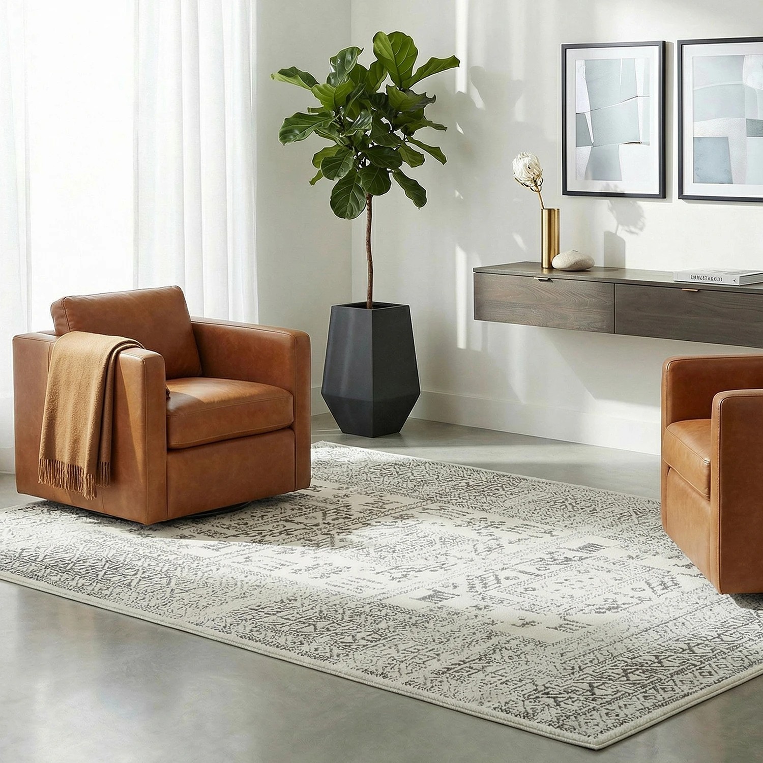 1 Common Ground Rugs Lustre Addison 230x160cm - Medium Floor Rug - Natural, 1 of 8