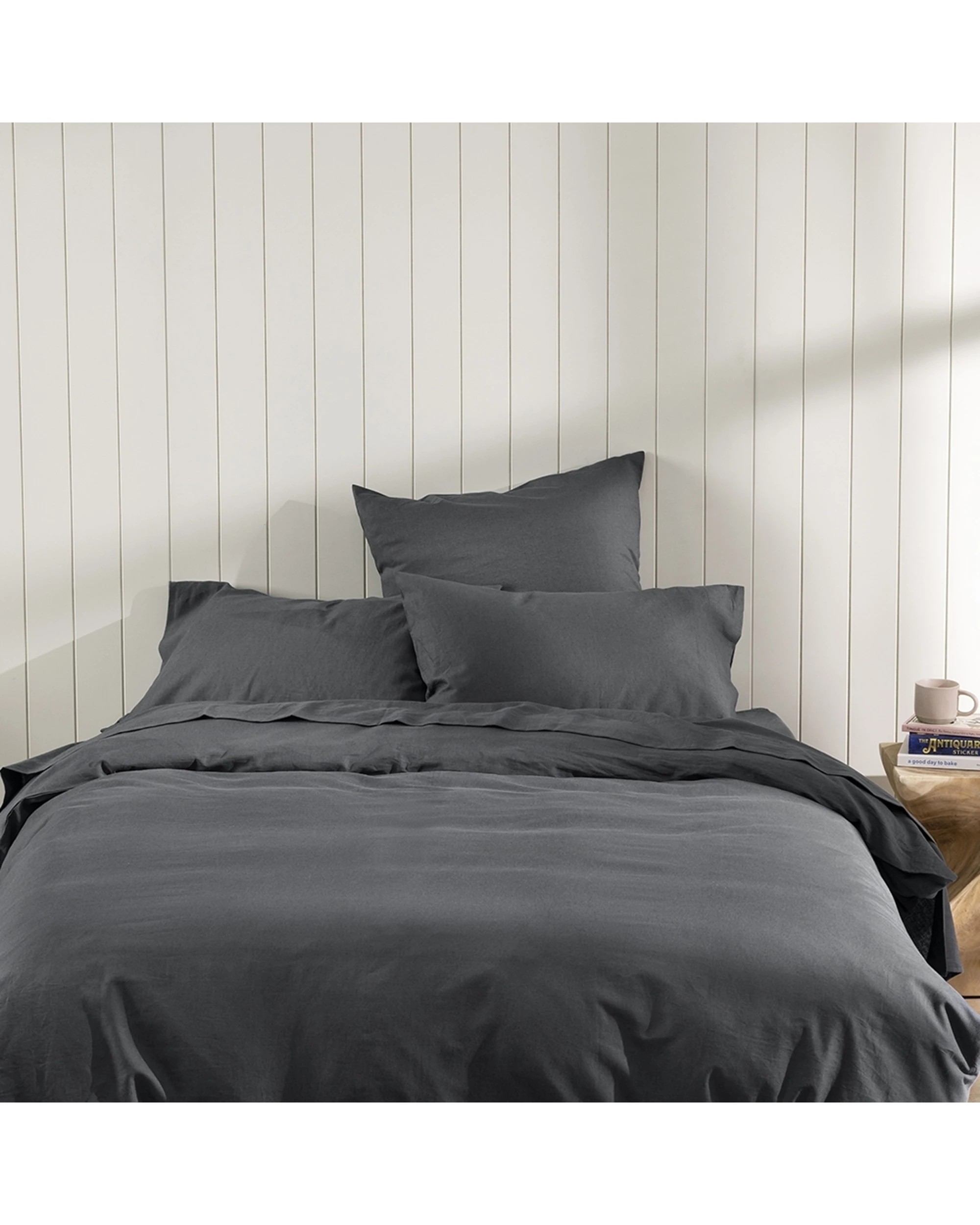 3 Ecology Dream Flat Sheet Bedding Bed Linen Storm - King Bed - Charcoal, 3 of 4