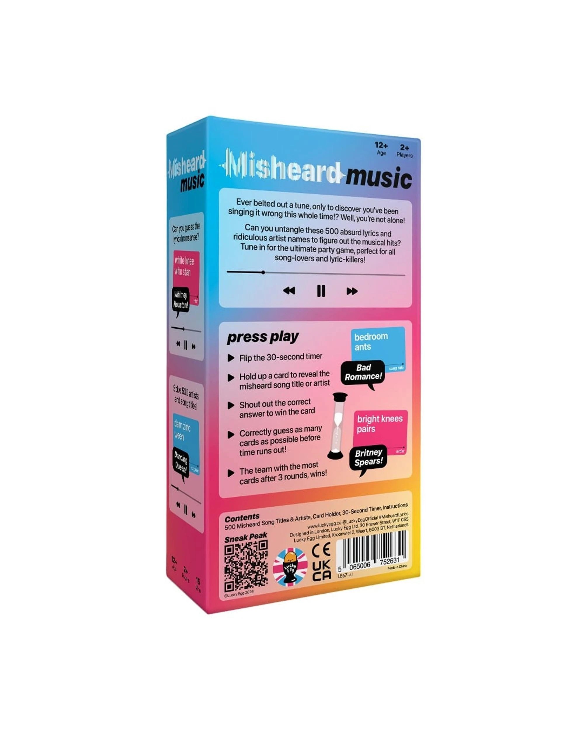 7 Misheard Music Card Game, 7 of 7