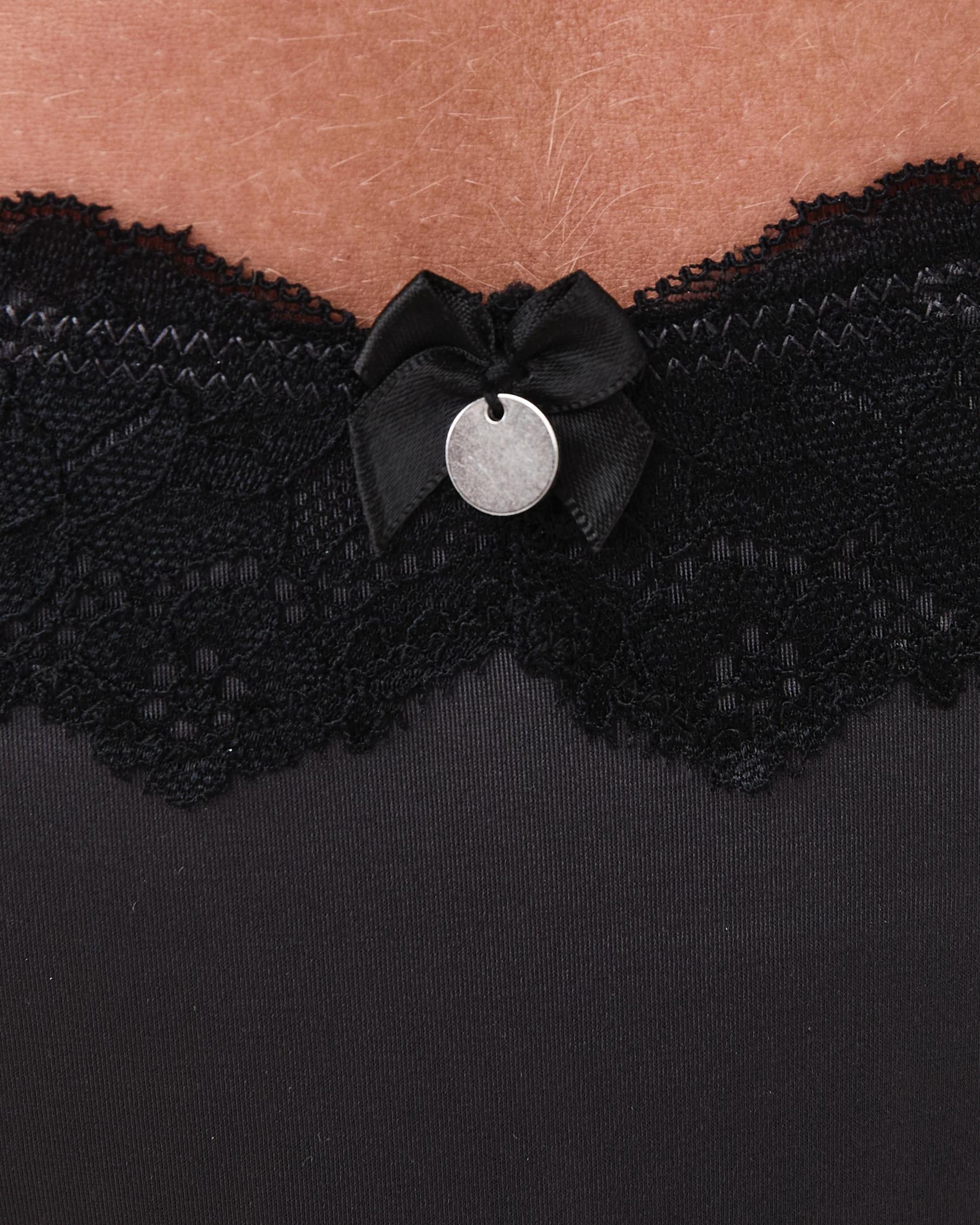 4 Co-ordinated Satin Lace G-String Briefs Wshd Slate, 4 of 5