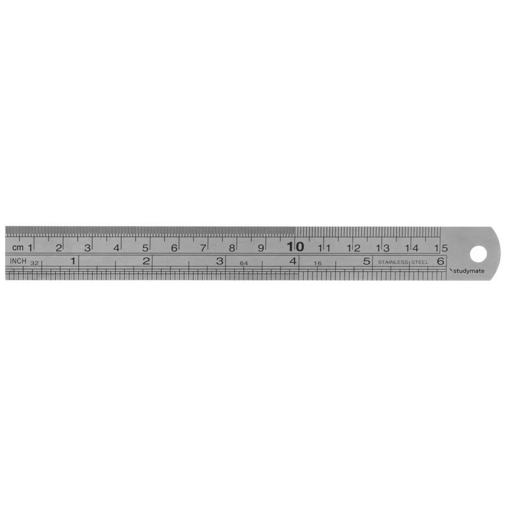 1 Studymate Stainless Steel Ruler 15cm, 1 of 3