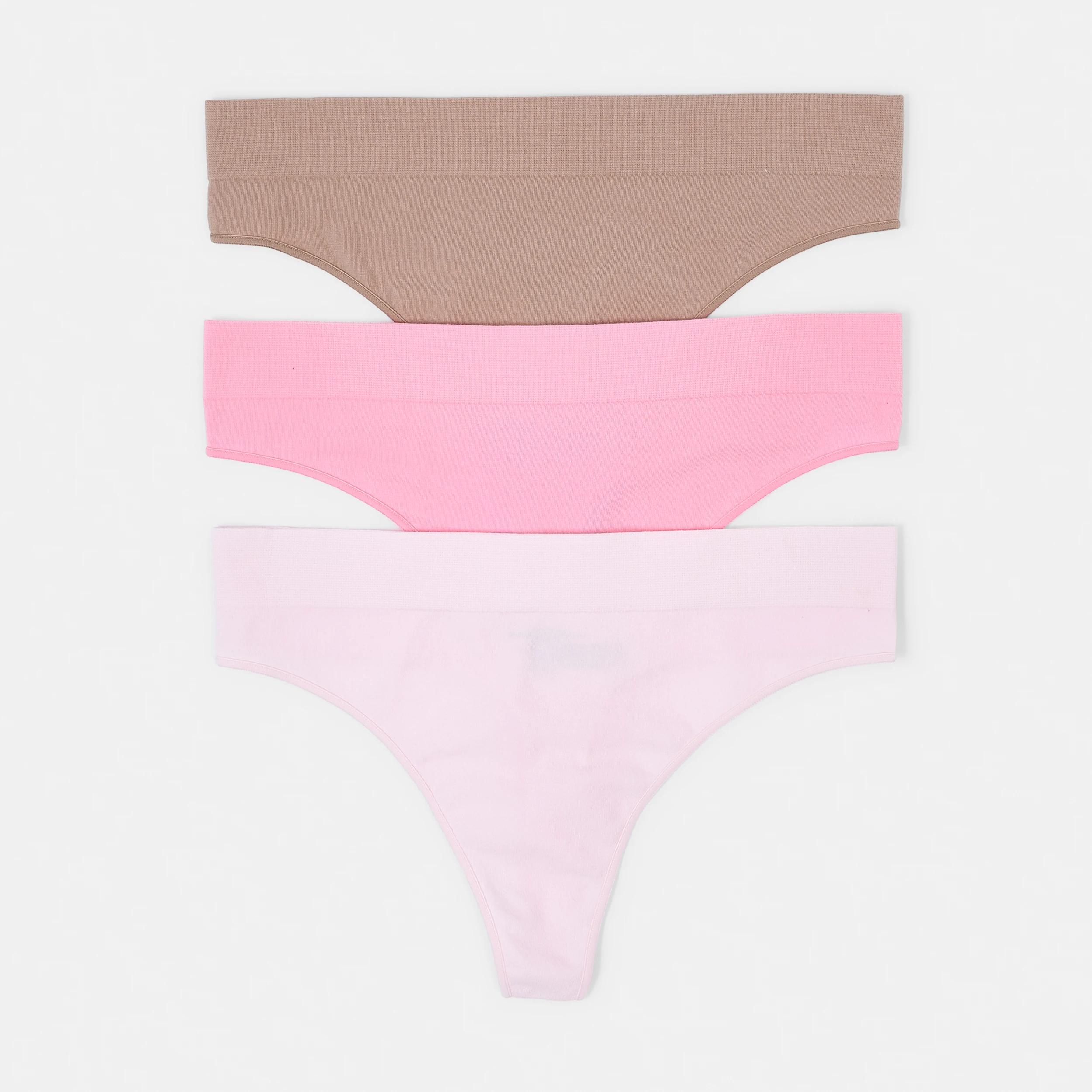 1 3 Pack Seamfree Cotton G-String Briefs BALLERINA, SACHET PINK, SOFT CLAY, 1 of 8