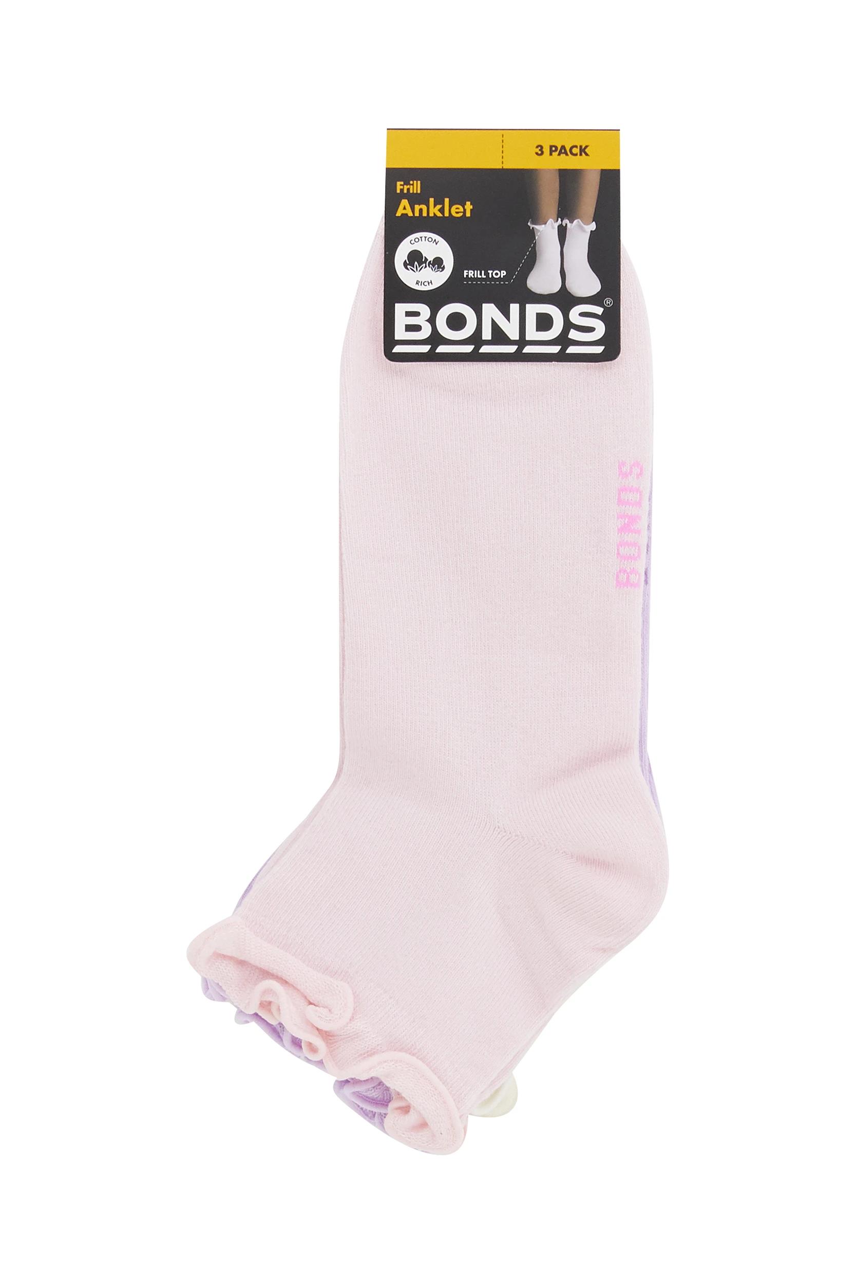 3 Bonds 3 Pack Frill Anklet Socks MULTI, 3 of 3