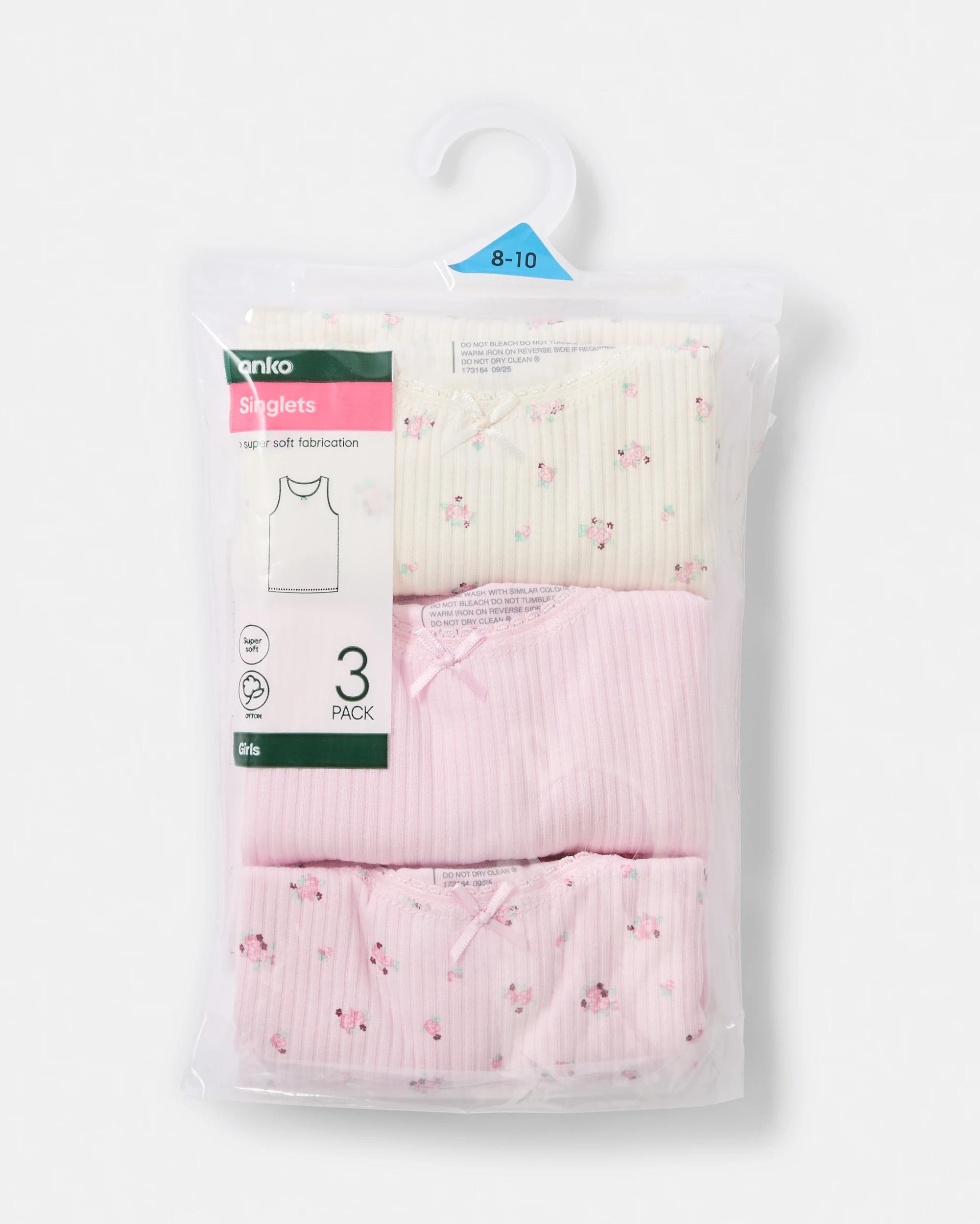 6 3 Pack Ribbed Singlets Bge Singlt, 6 of 6