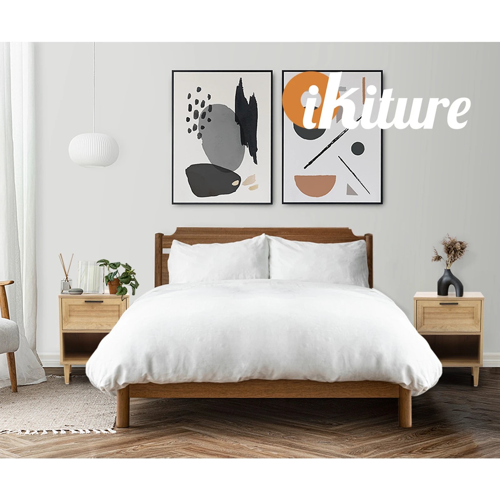 4 Oikiture Bedside Table Nightstand Side End Table
 - Natural, 4 of 9