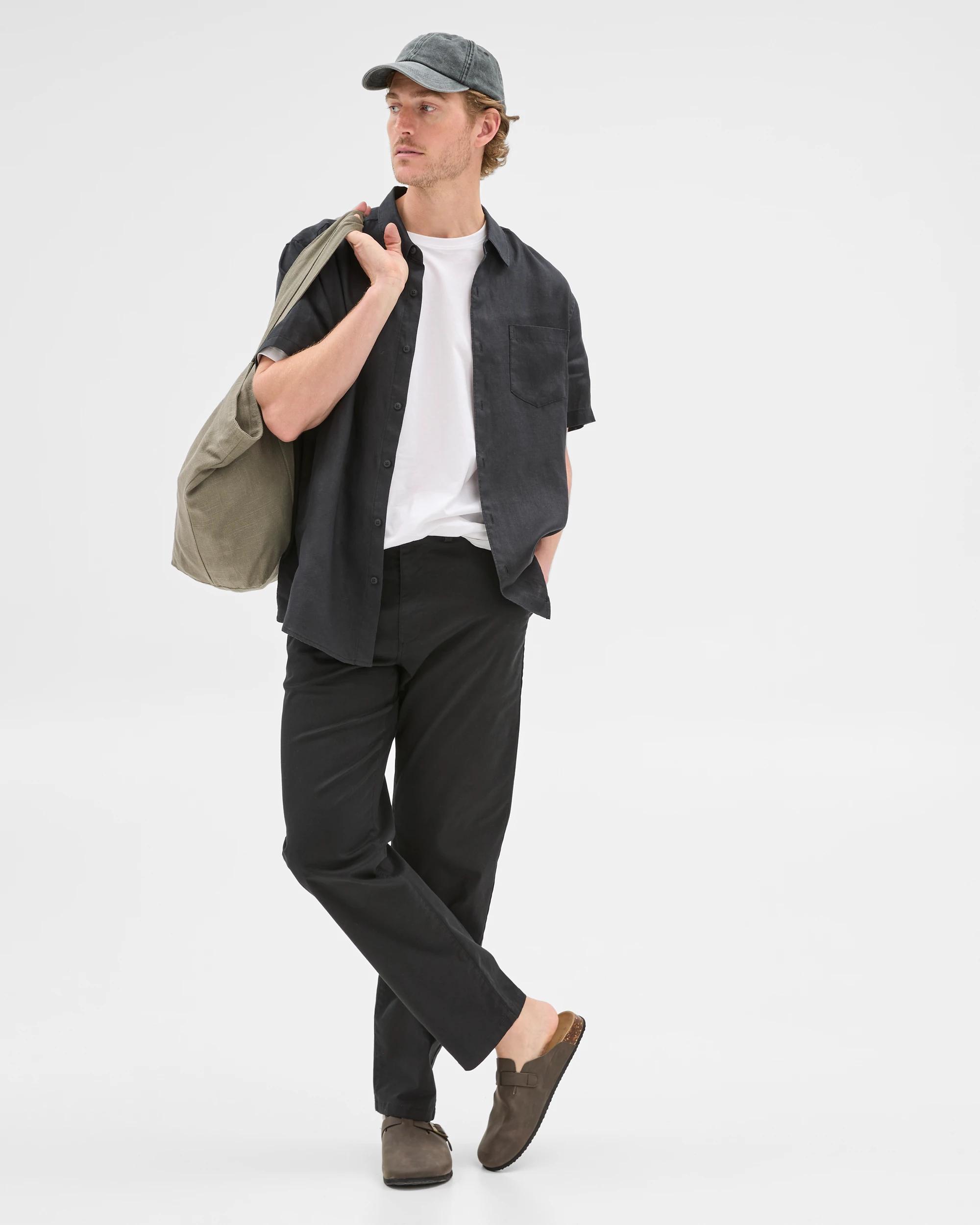 1 Target Man Australian Cotton Relaxed Fit Chino Pants, Sand, Size 34 BLACK, 1 of 6