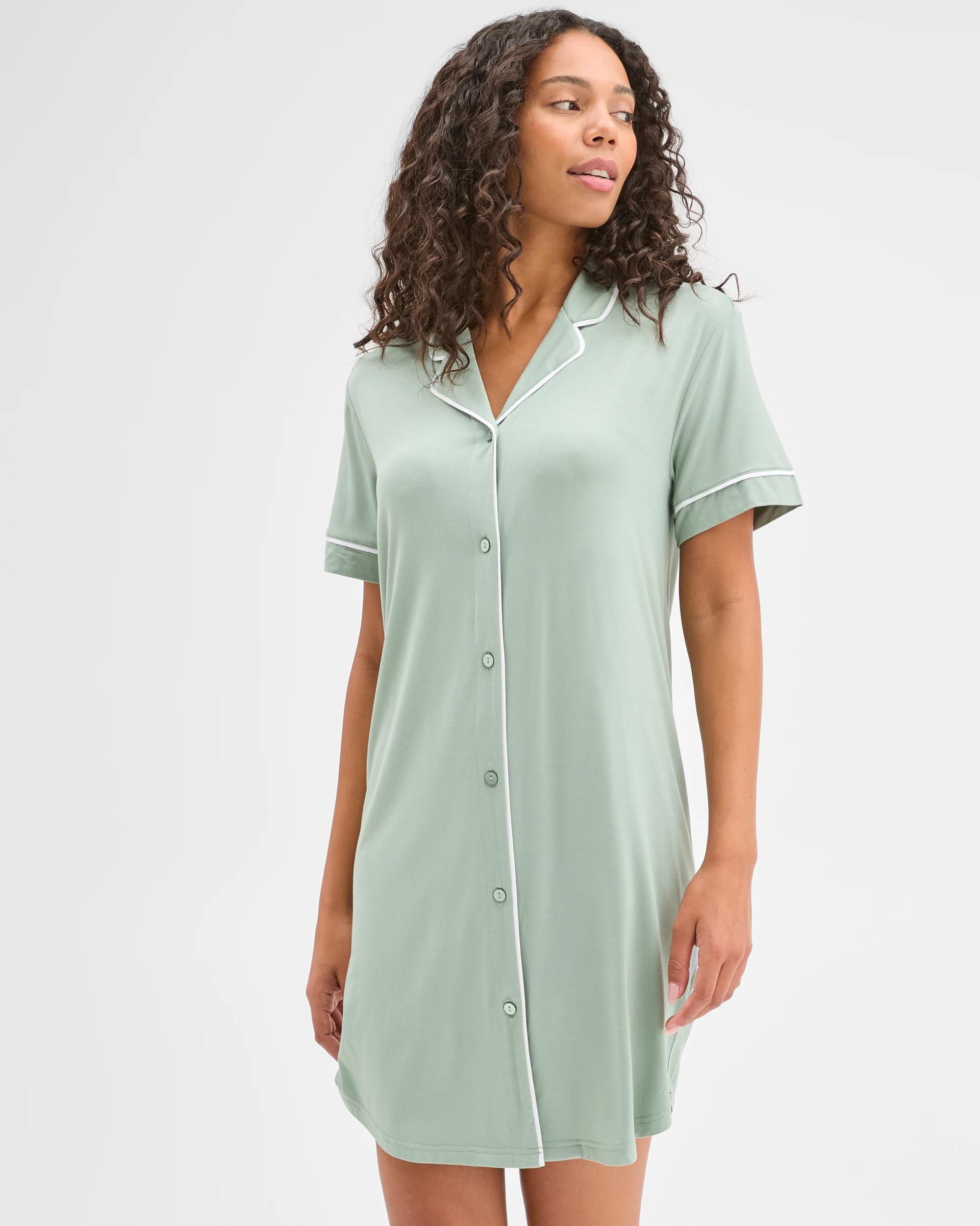 3 Target Soft Comfort Bamboo Sleep Nightie GREEN, 3 of 6