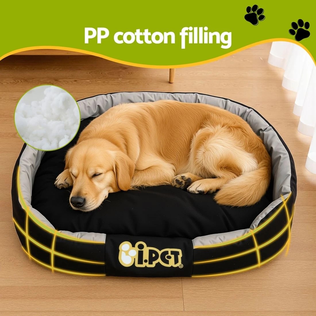 4 i.Pet Dog Bed XXL Large Jumbo Pet Calming Soft Sofa Cushion Mat Washable - Black, 4 of 7