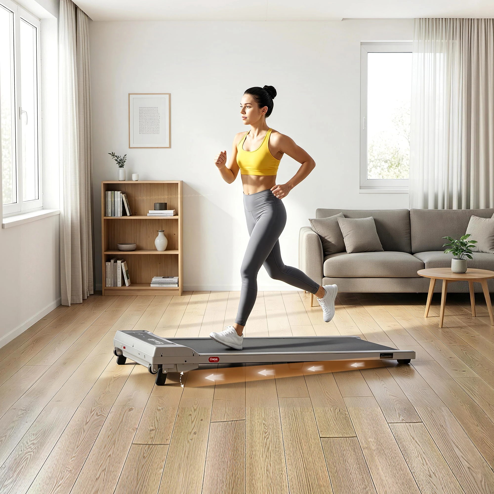 7 Everfit 3 in 1 Walking Pad Treadmill 12% Incline Under Desk Treadmills for Home Gym With 40cm Wide Belt - Silver, 7 of 9