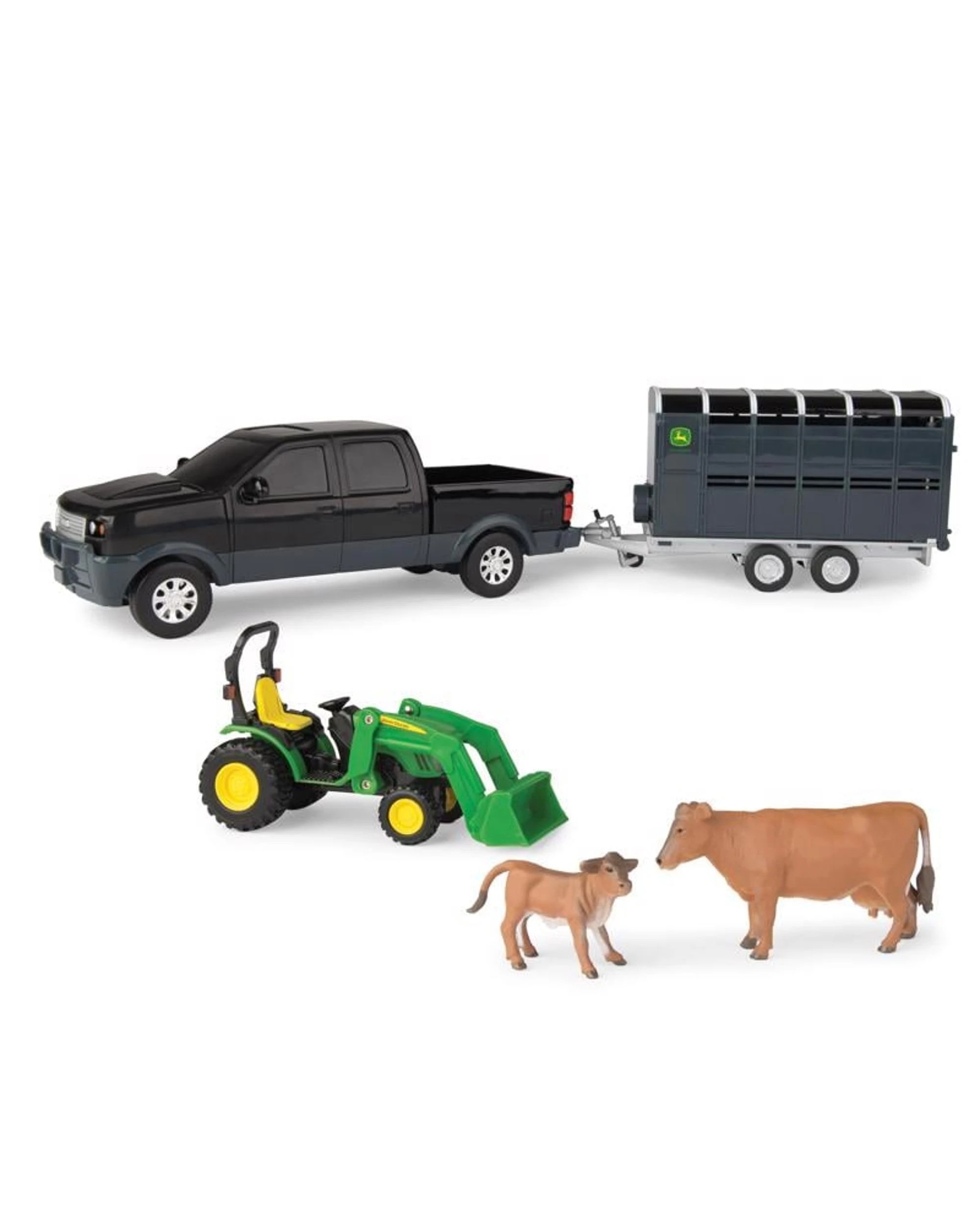 3 John Deere Pickup and Livestock Animal Hauling Set 1:32 Scale Playset Assorted, 3 of 4