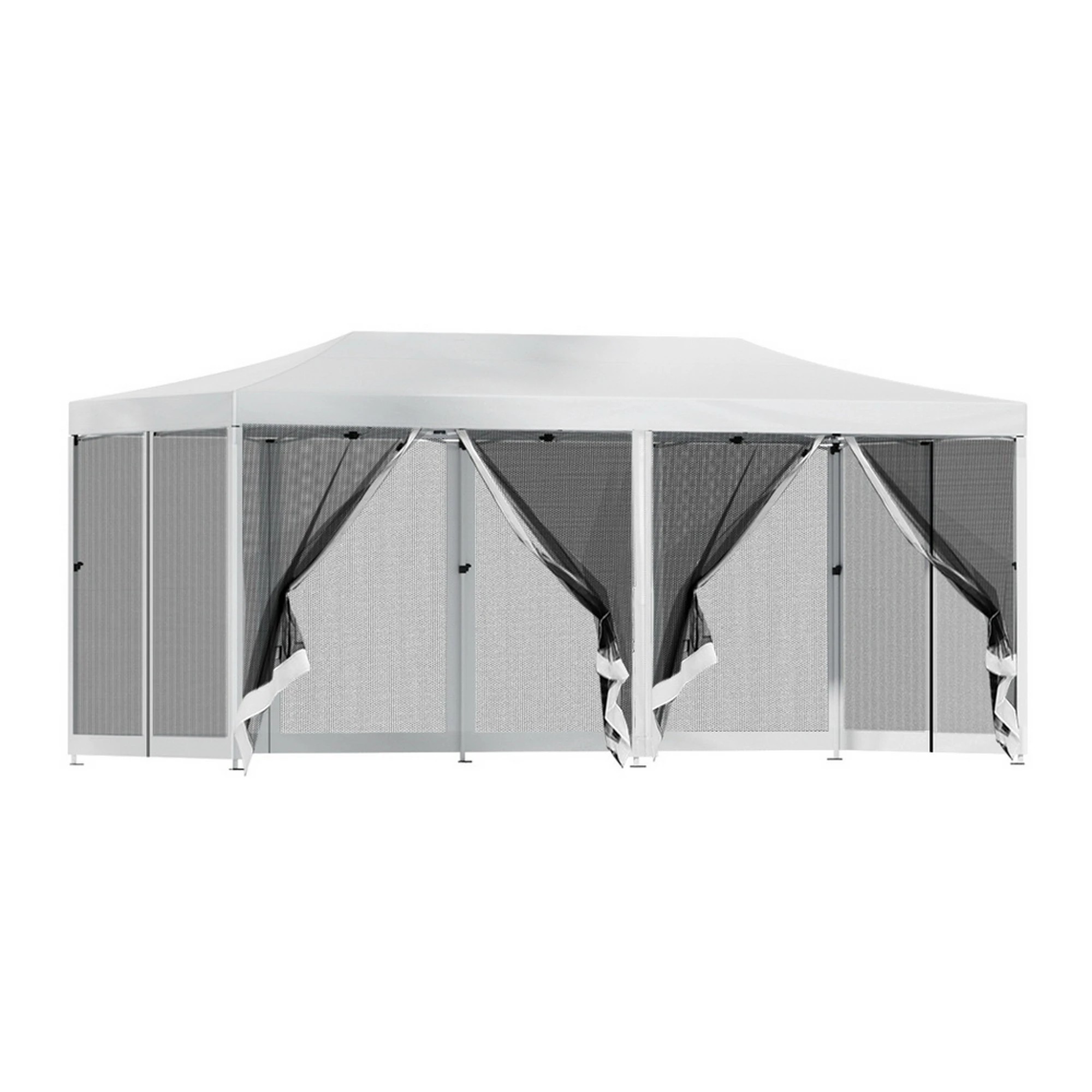 1 Instahut Gazebo Pop Up Marquee  Wedding Party Outdoor Camping Mesh Wall - White, 1 of 7
