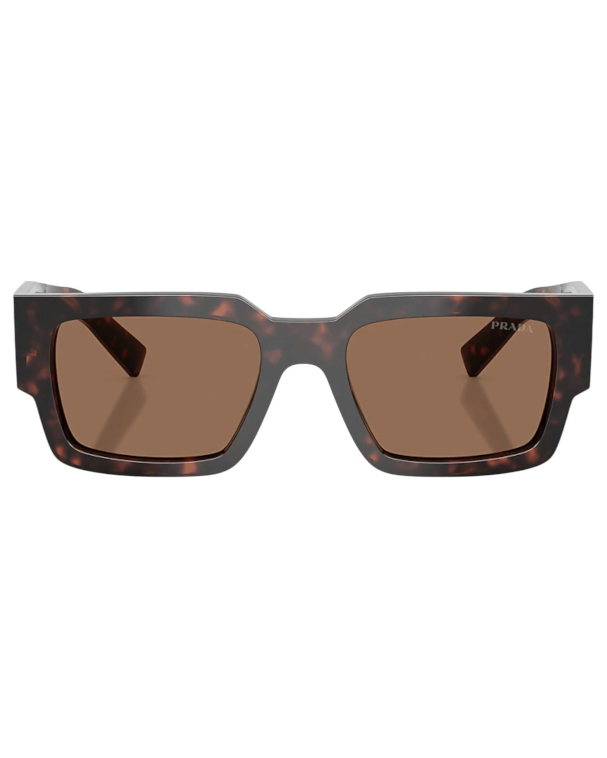 4 Prada Men PR B17S 17N06B Rectangle Dark Brown Sunglasses TORTOISE, 4 of 5