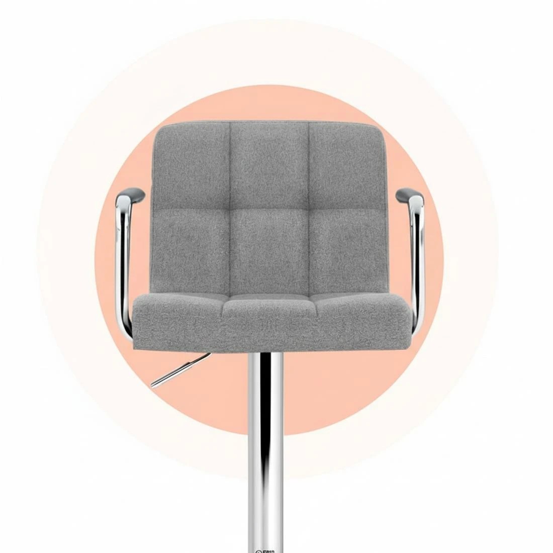 5 Artiss 4x Bar Stools Fabric Gas Lift w/Armrest - Grey, 5 of 6