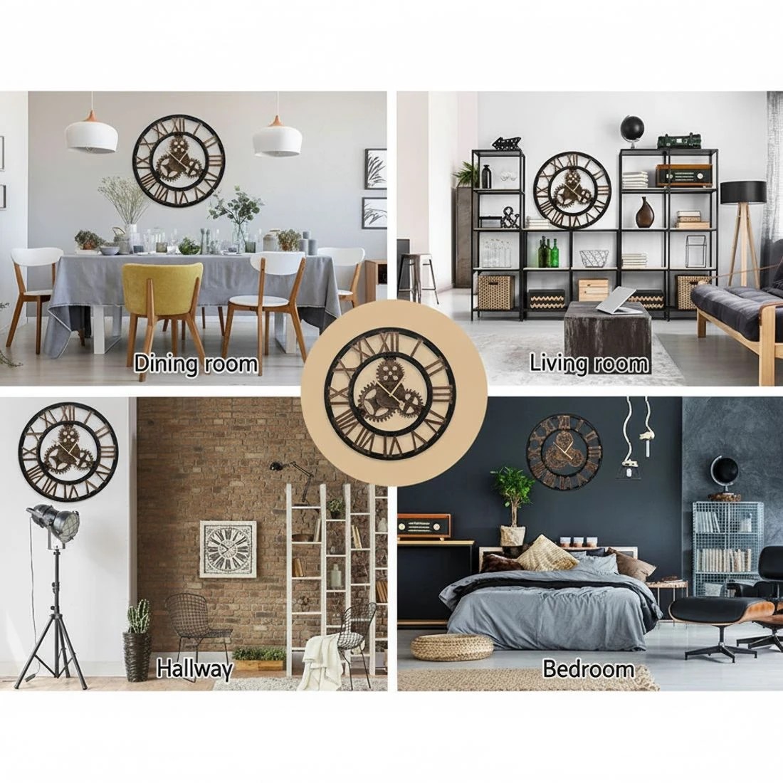 6 Artiss 60cm Wall Clock Large Retro Roman Numerals - Multi, 6 of 7