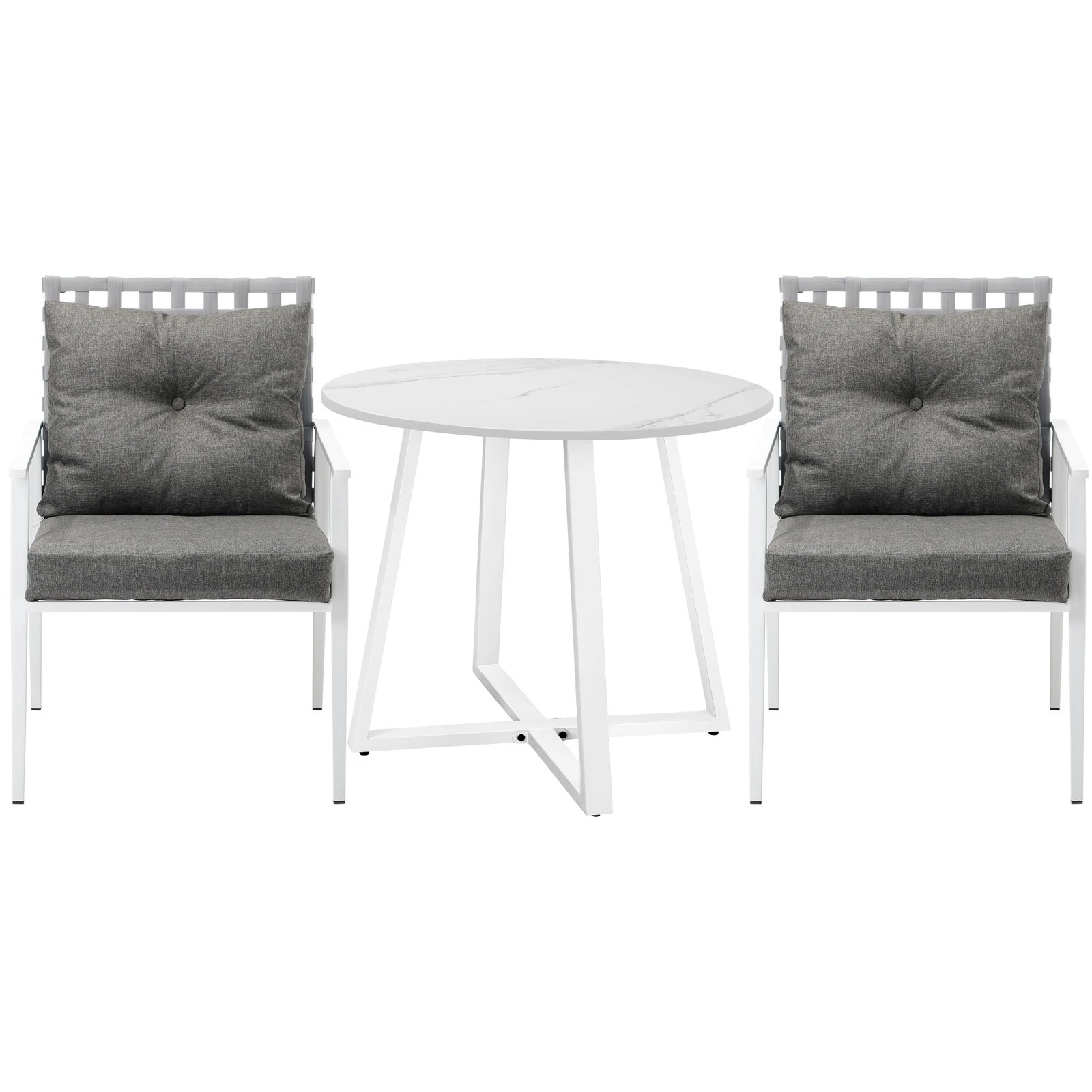 7 Livsip Outdoor Dining Set Patio Furniture Setting 3PCS Round Table Rattan Chair - Multi, 7 of 9