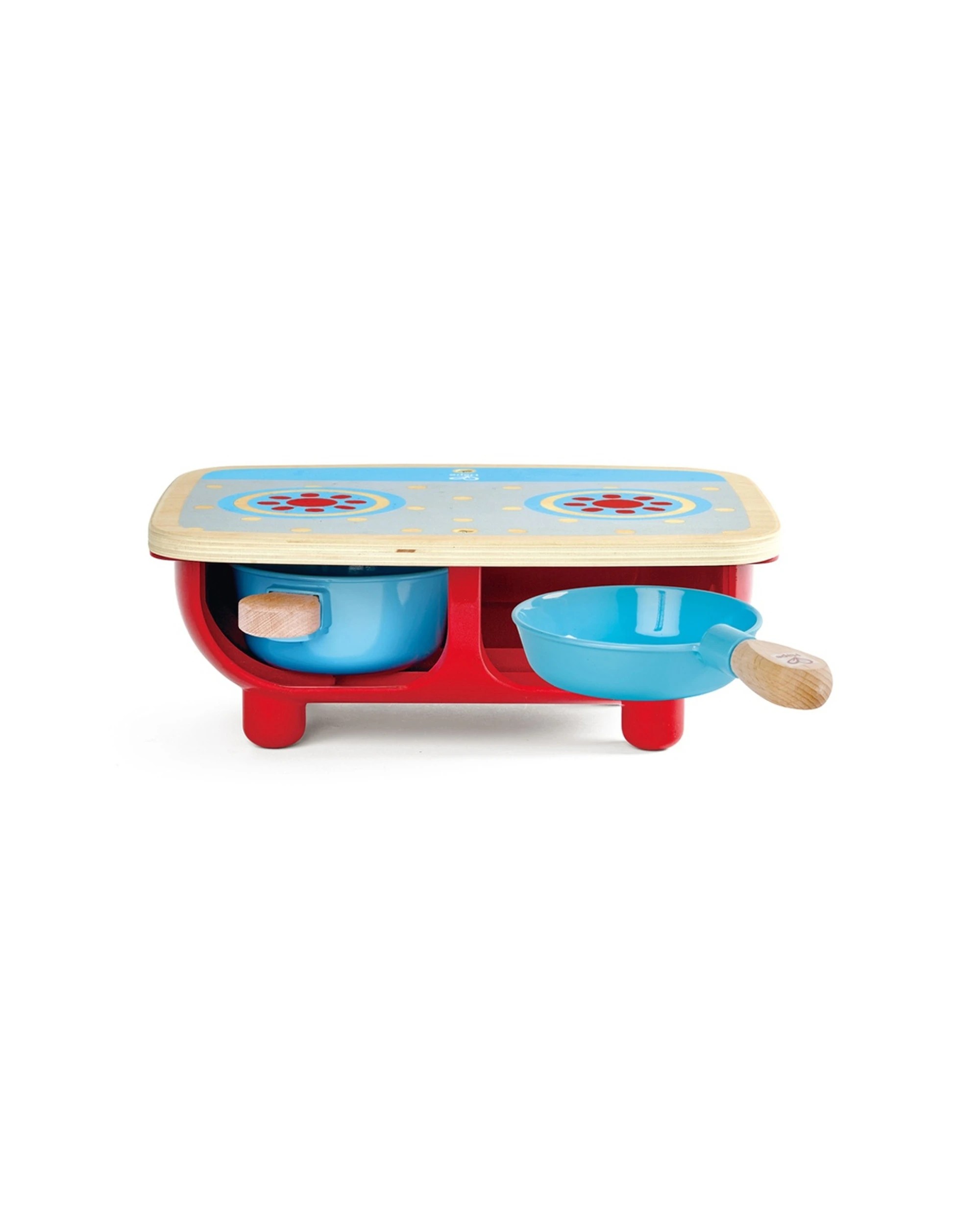 3 Hape Toddler Kitchen Set Wooden Stove Pot Pan Spoon Spatula Knobs - Multi, 3 of 4