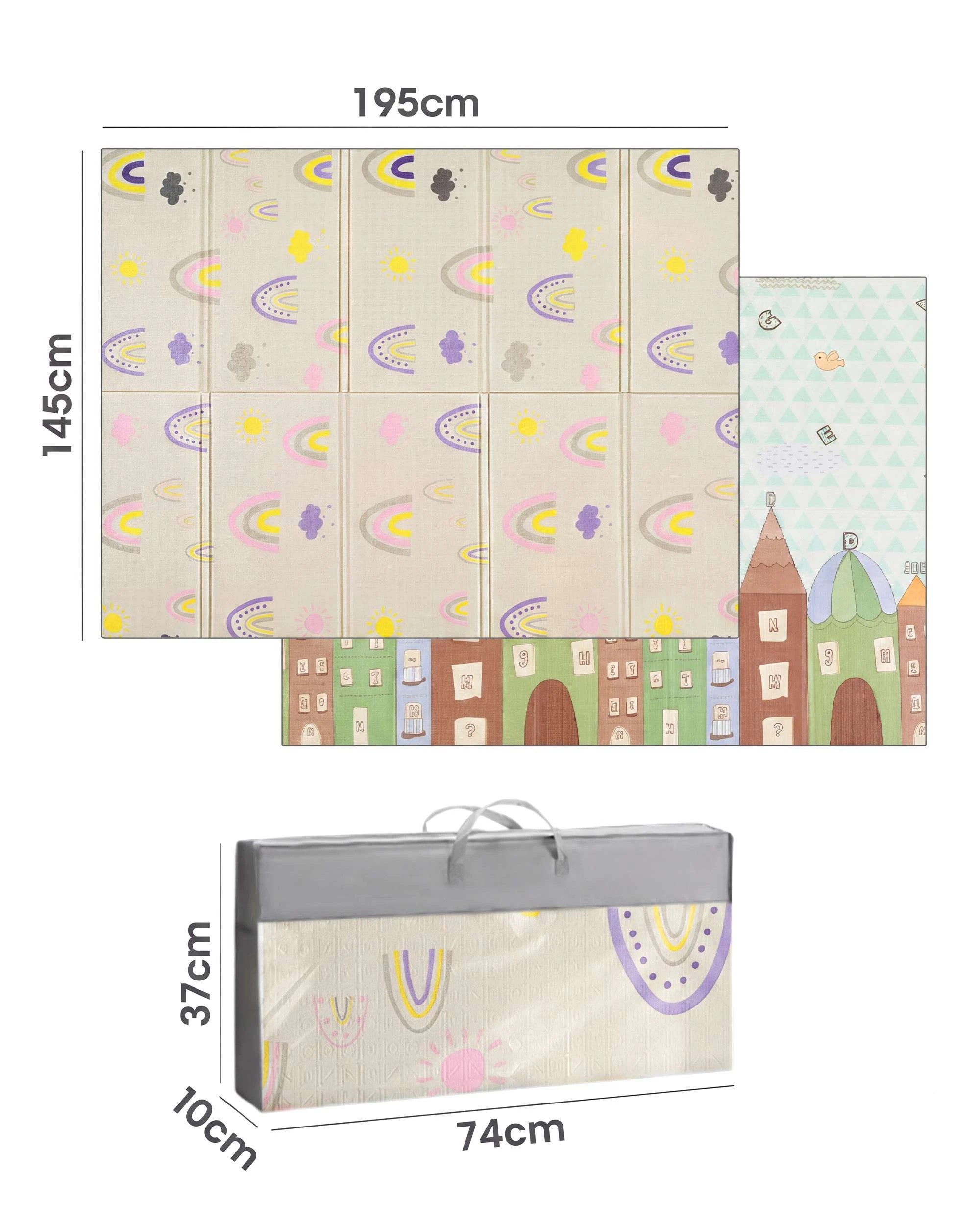 10 Playpals Reversible Kids Play Mat Foldable Baby Crawling Floor Pad XPE Foam Non-slip Carpet Rainy, 10 of 10