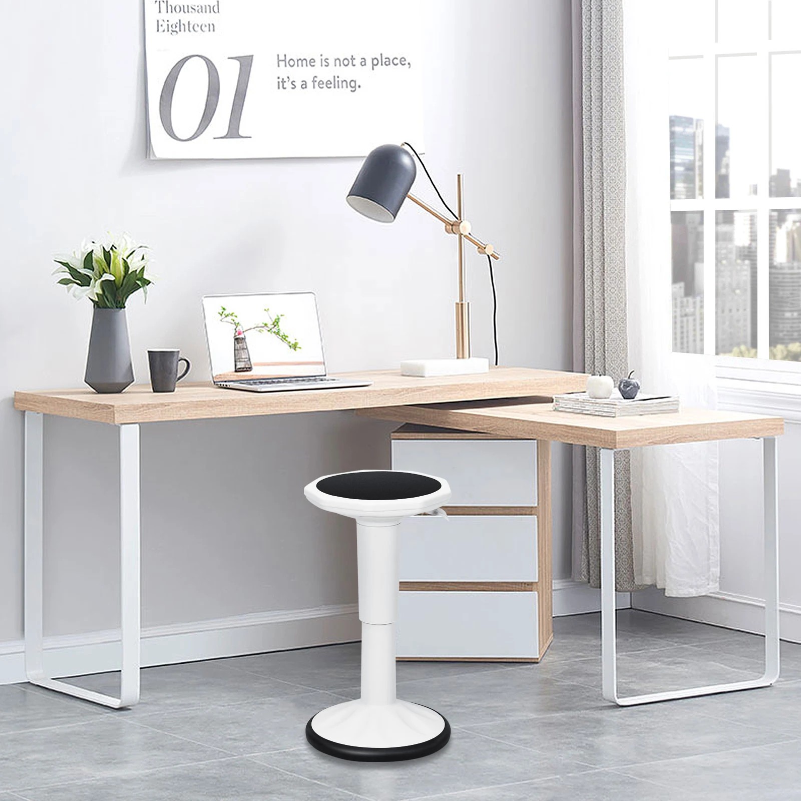 2 Costway Ergonomic Wobble Stool Height Adjustable Active Swivel Chair, 2 of 3