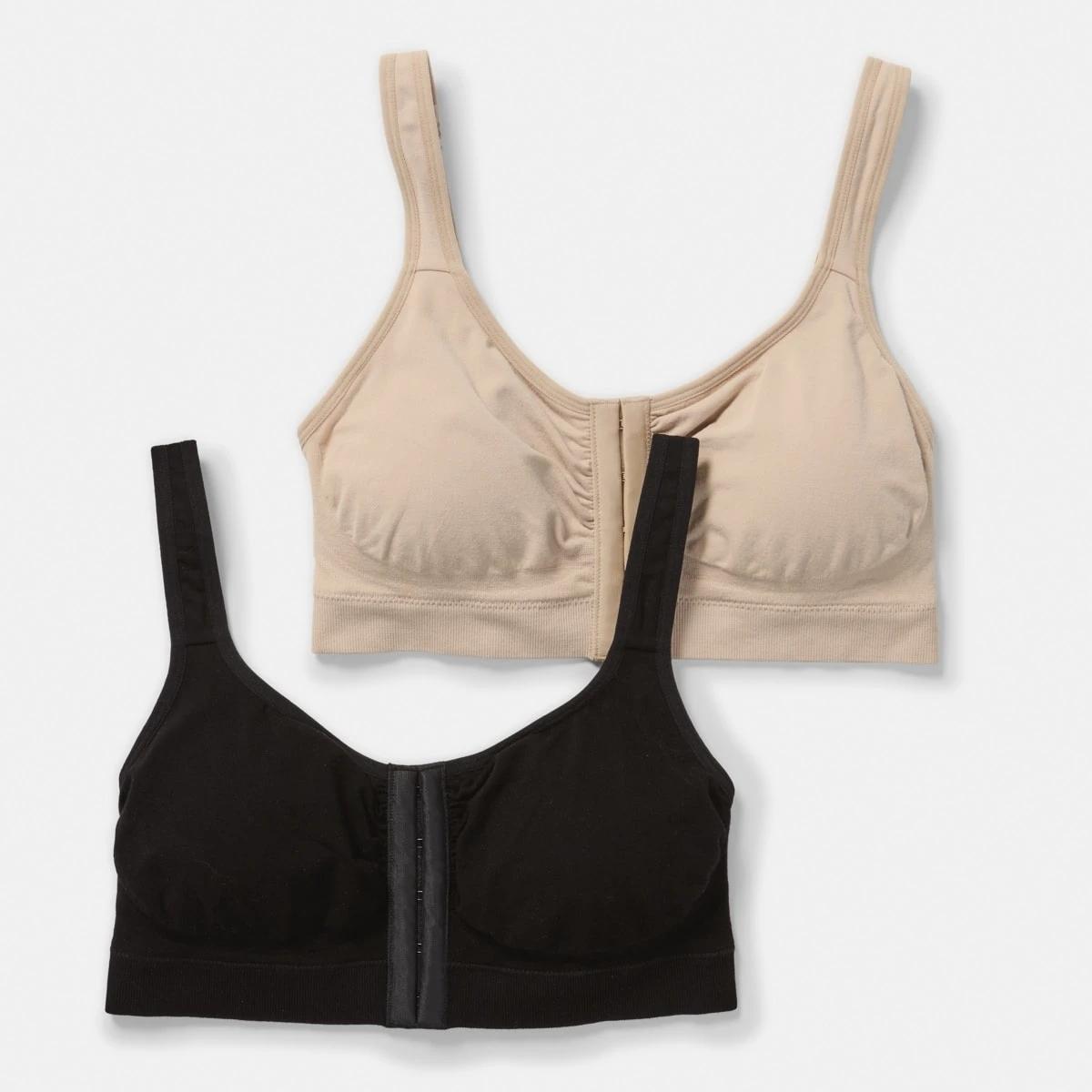 1 2 Pack Wirefree Bamboo Post Surgery Crop BLACK, LIGHT FAWN, 1 of 9