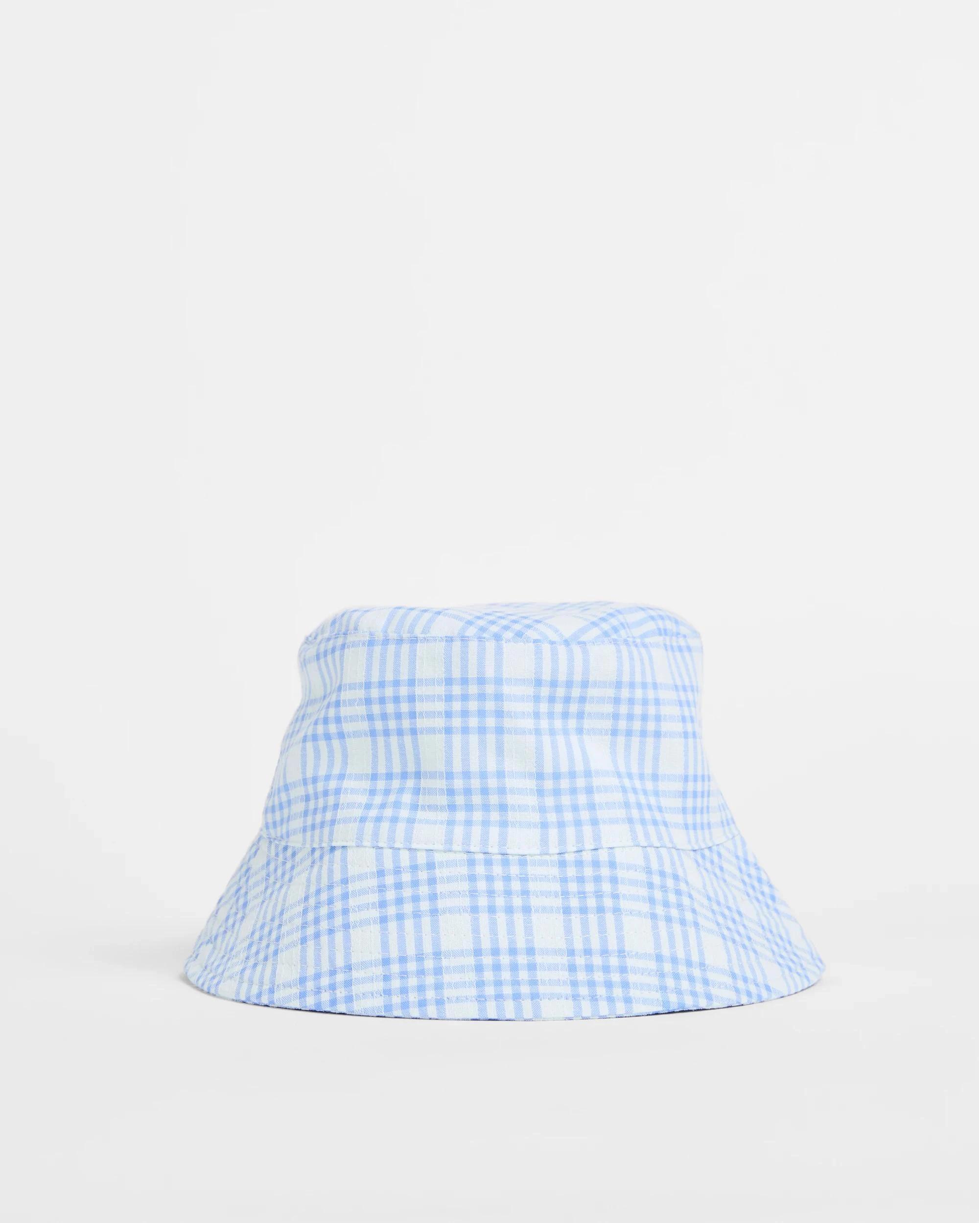 1 Target Baby Gingham Seersucker Bucket Hat BLUE, 1 of 2