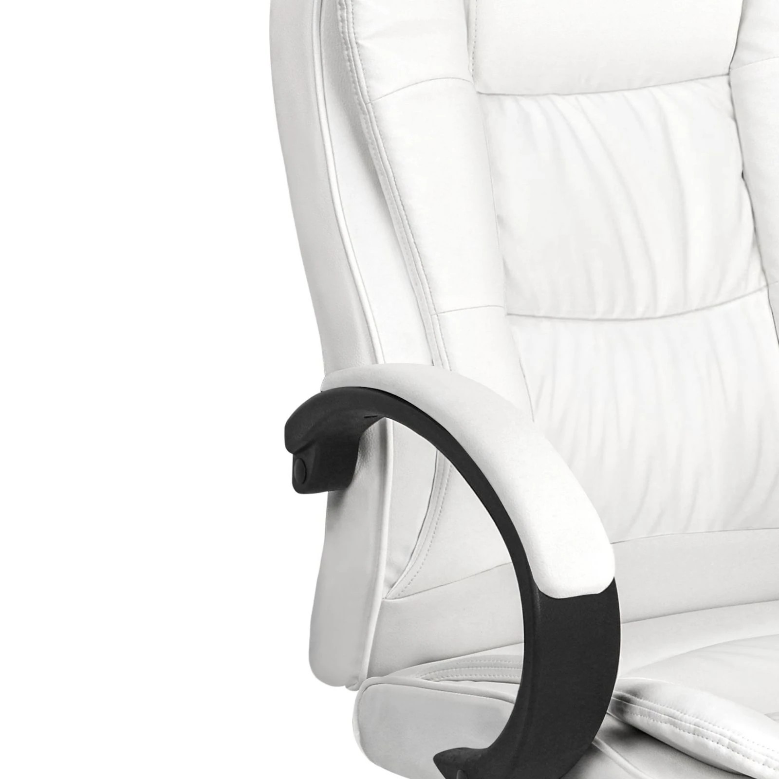 7 Alfordson Office Chair Executive PU Leather Computer Gaming Racer Seat - White, 7 of 10