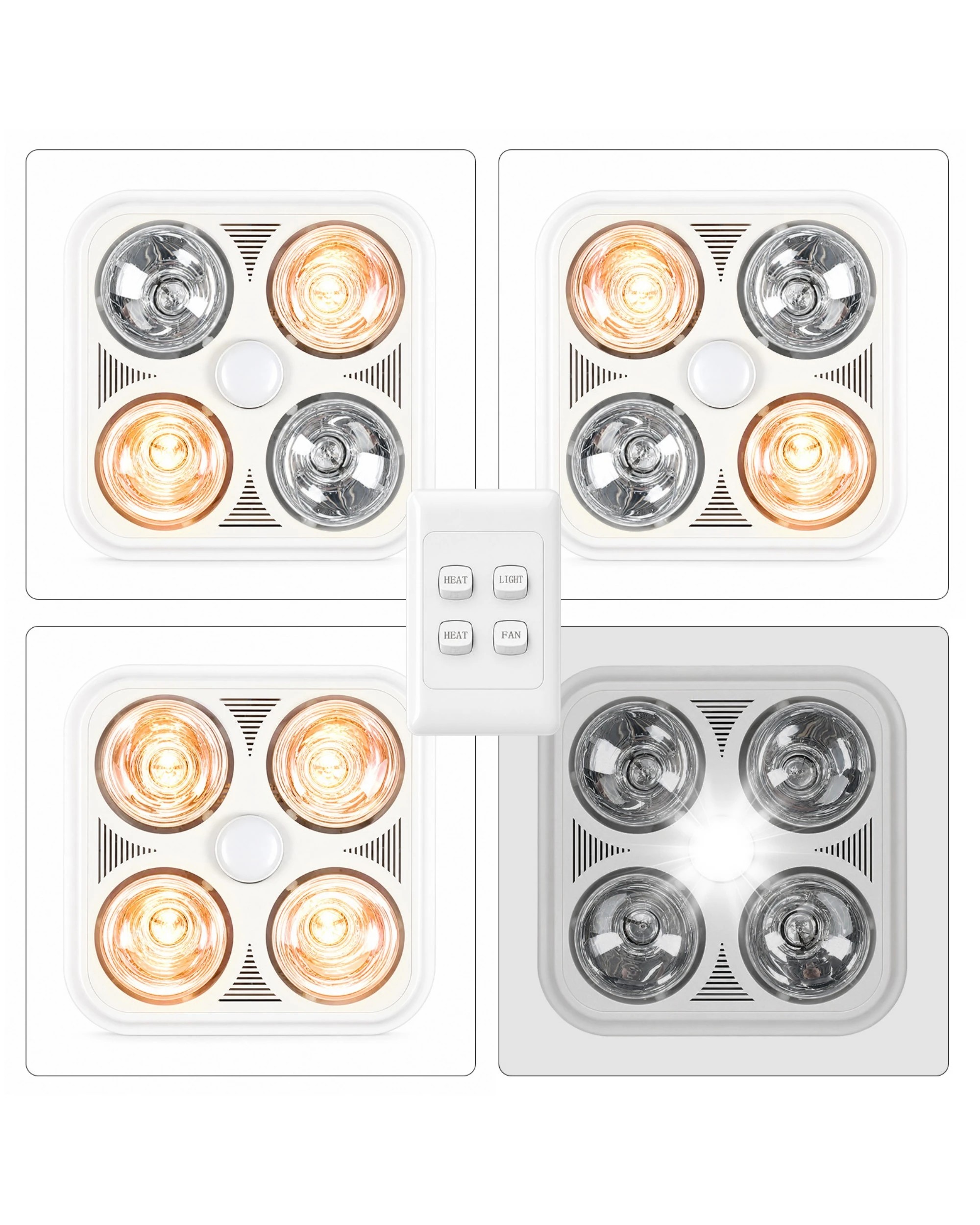 7 Advwin Bathroom Heater Light Fan Combo - White, 7 of 7