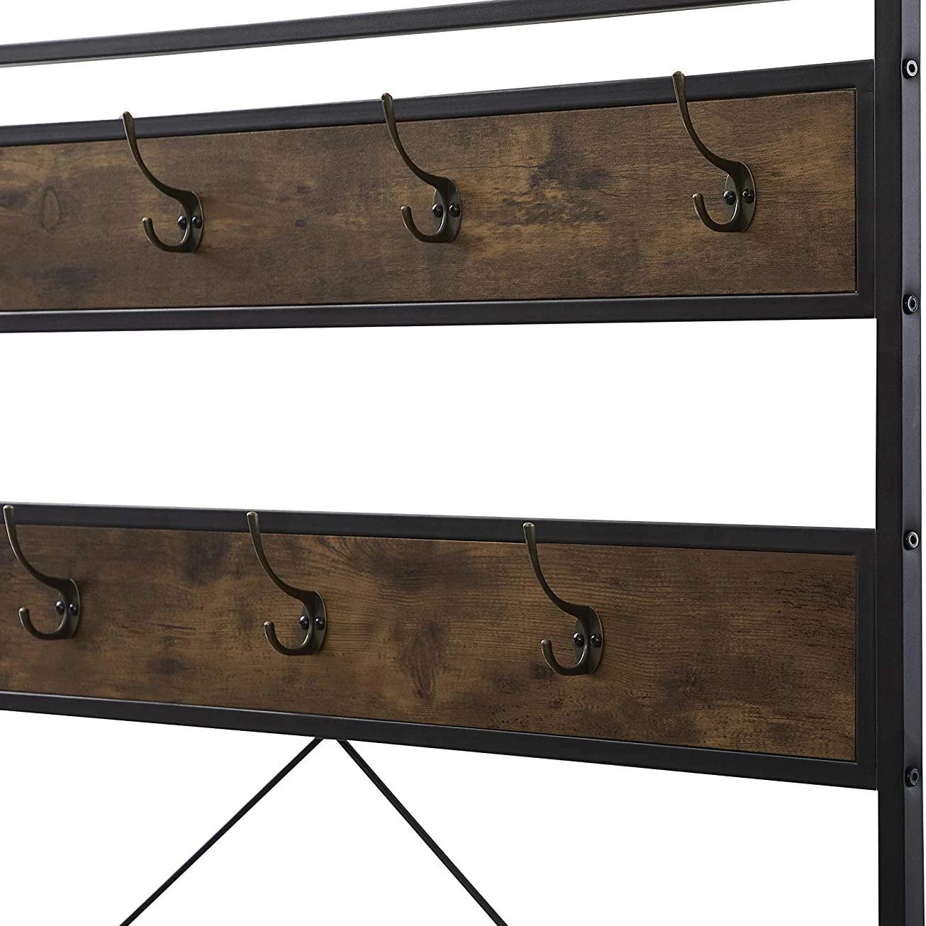 4 IHOMDEC 3 Tier Coat Shoe Rack - Brown, 4 of 4