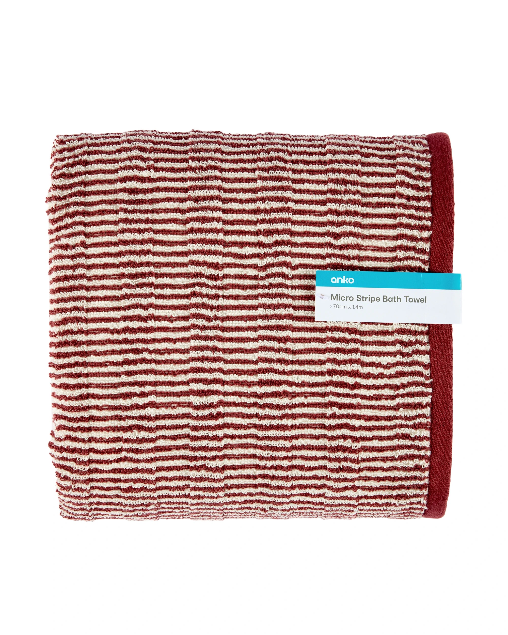 5 Micro Stripe Cotton Bath Towel - Port, 5 of 5