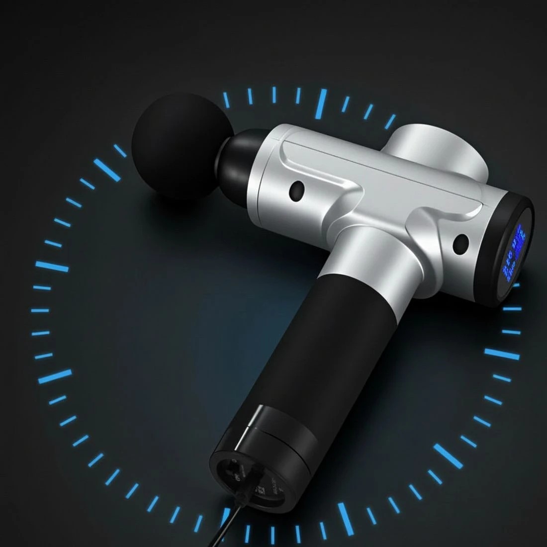 4 Everfit Massage Gun 30 Speed 6 Heads Vibration Muscle Massager Chargeable - Silver, 4 of 5